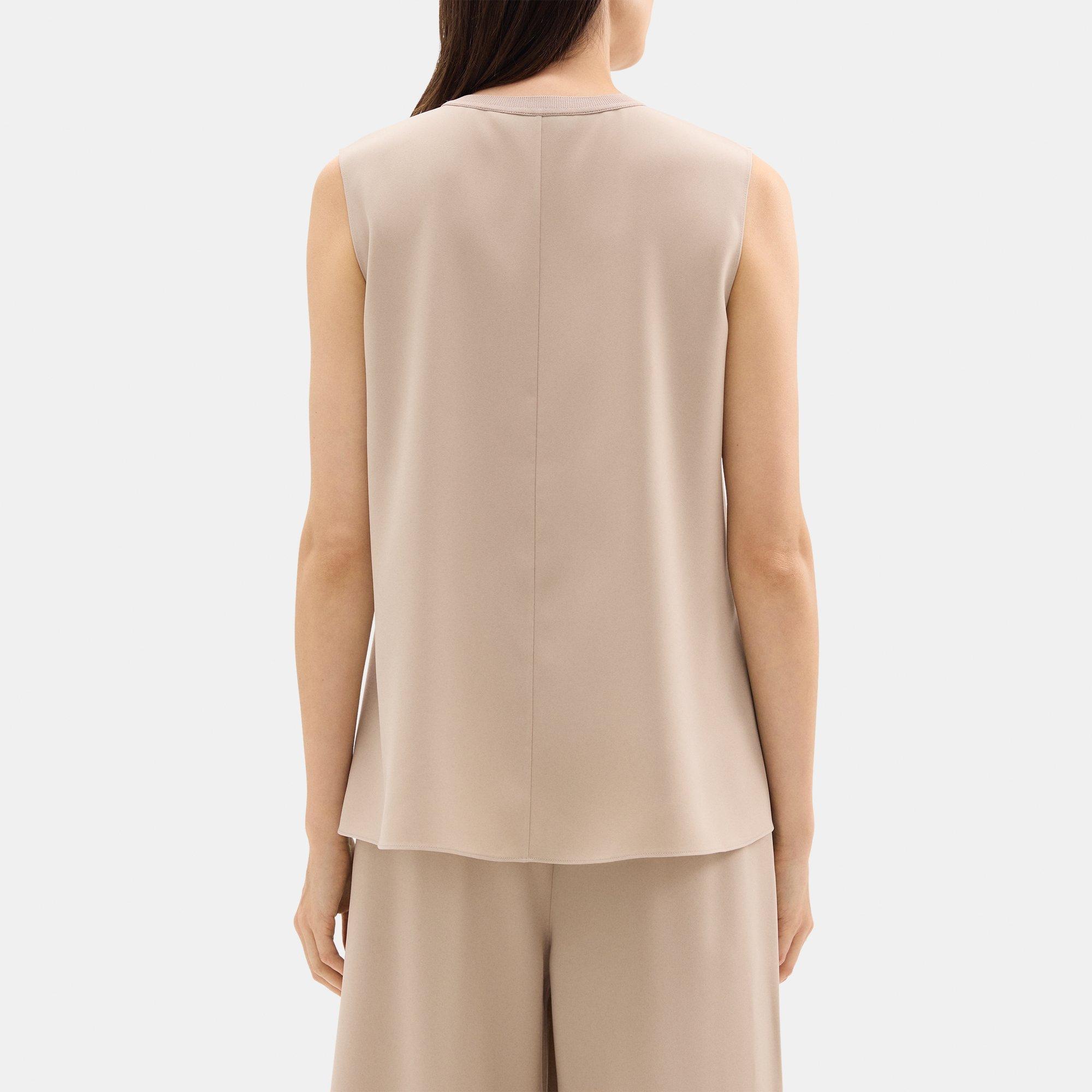V-Neck Tank Top in Crepe