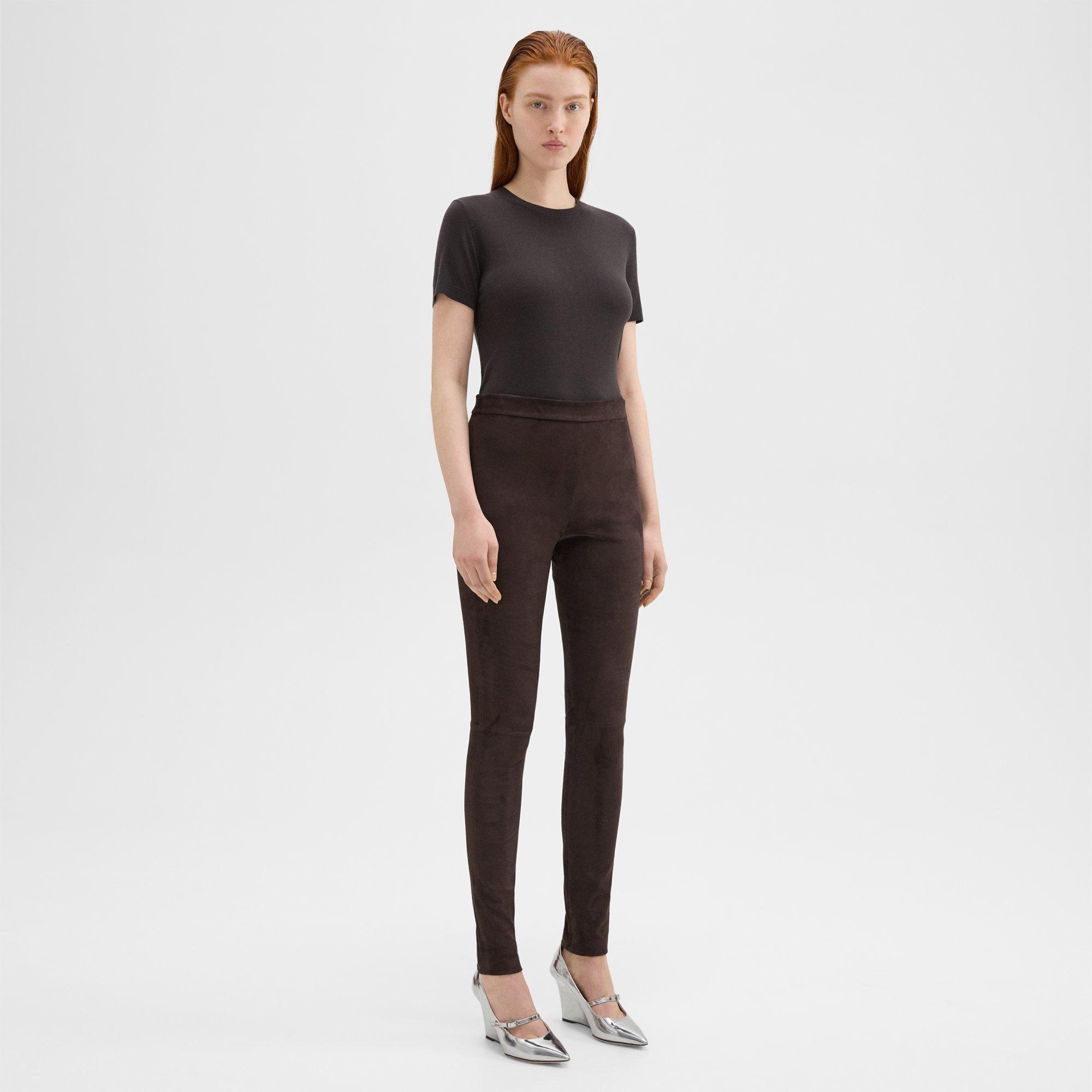 Shop Theory Ankle-Zip Seamed Leggings