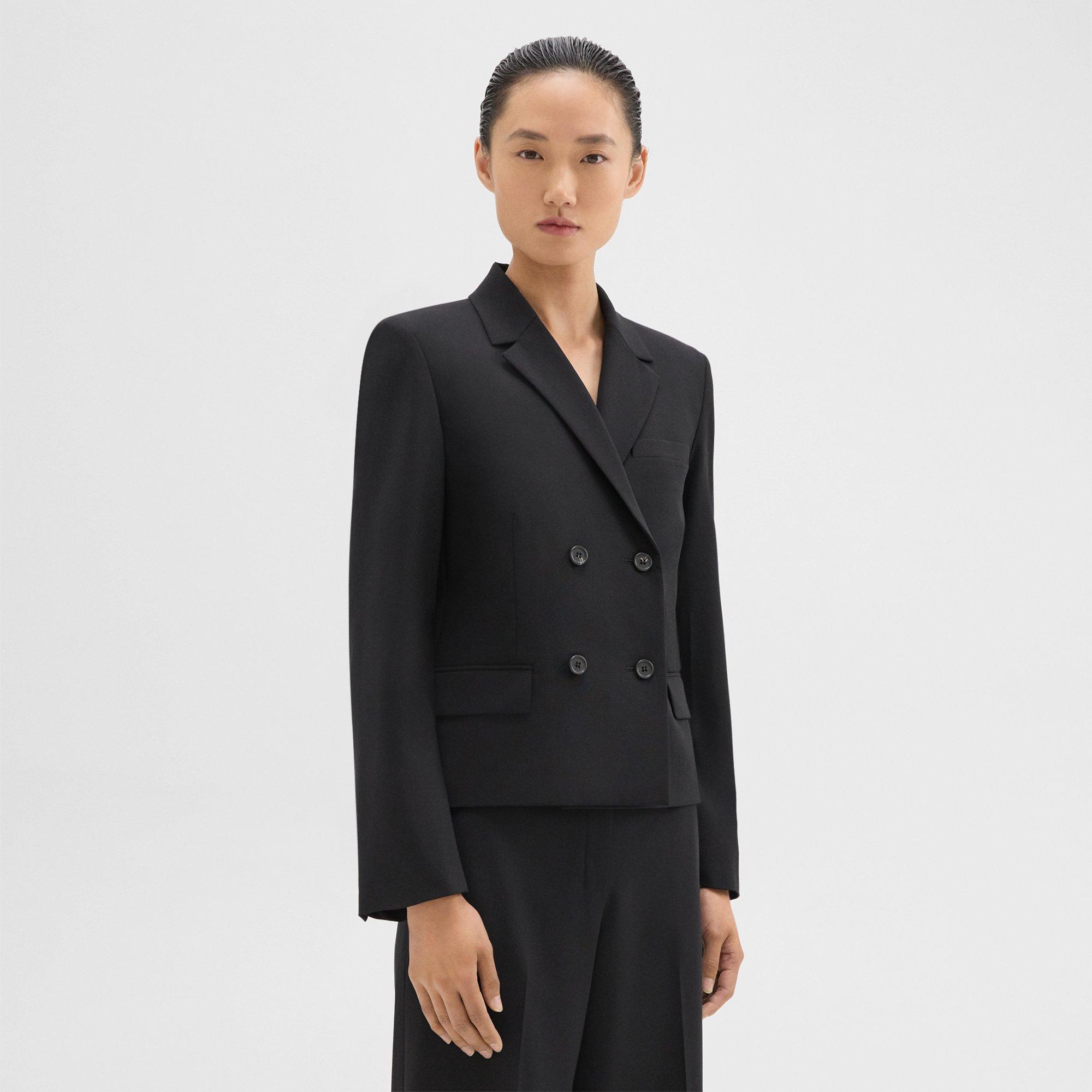 Zara black shop double breasted blazer