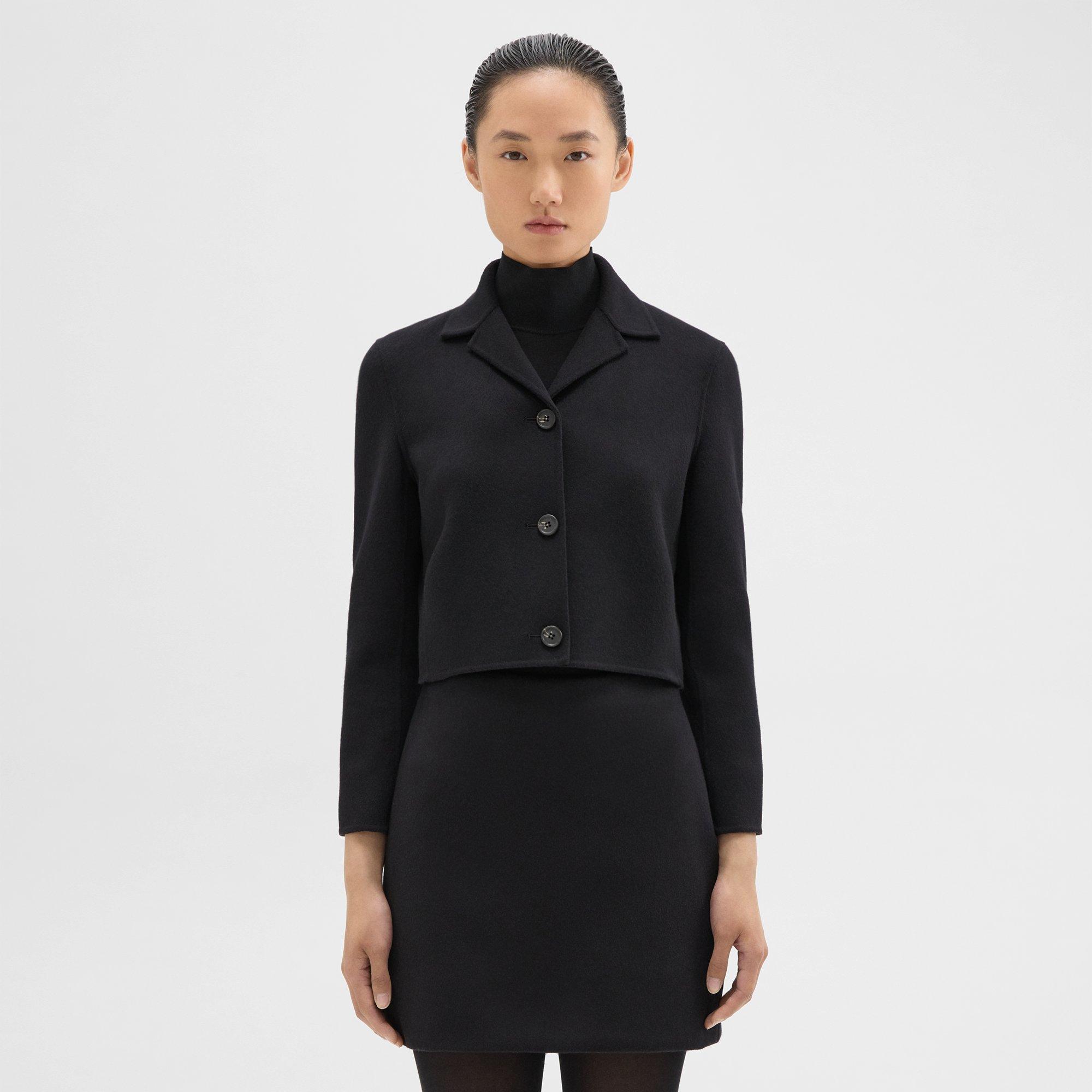 Theory Cropped Blazer in Double-Face Wool-Cashmere