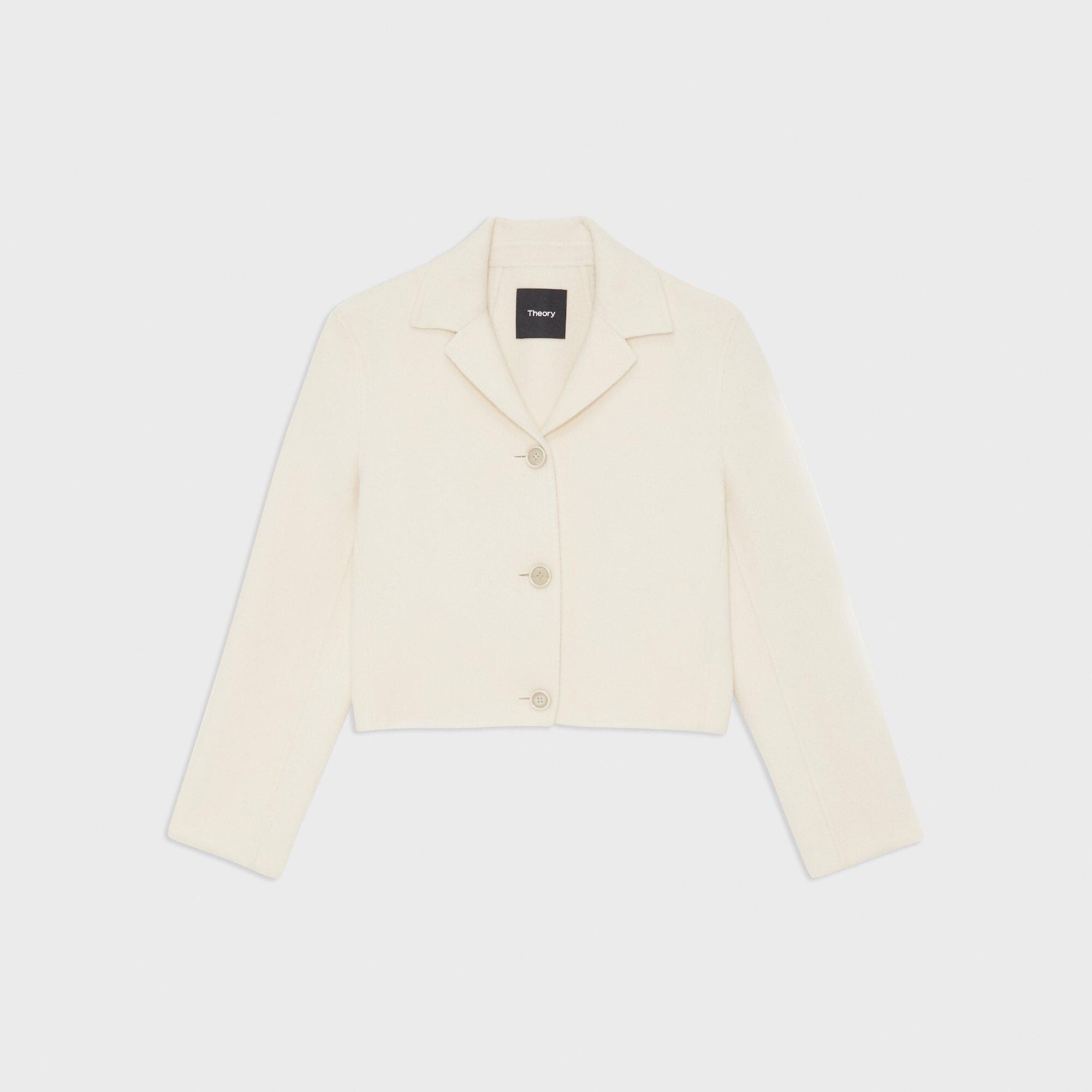 Cropped Blazer in Double-Face Wool-Cashmere