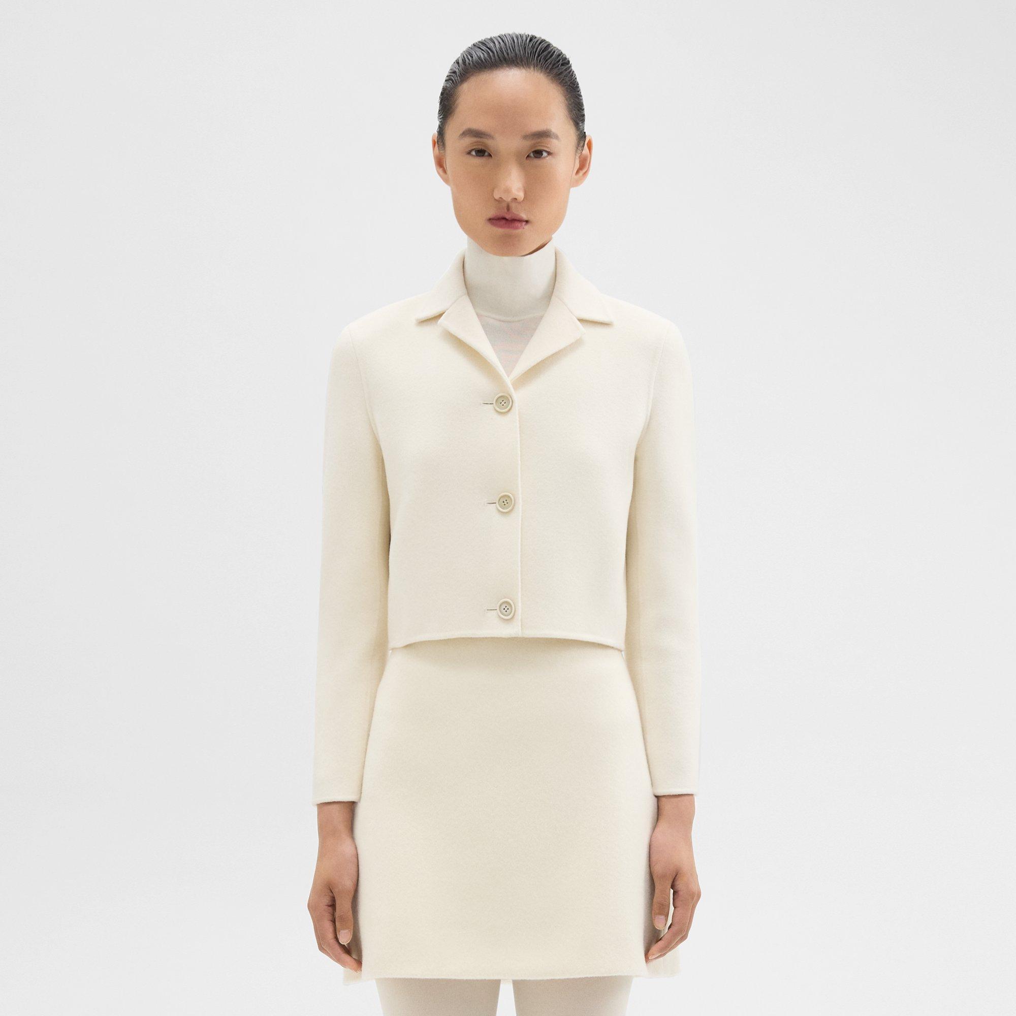 Theory Cropped Blazer in Double-Face Wool-Cashmere