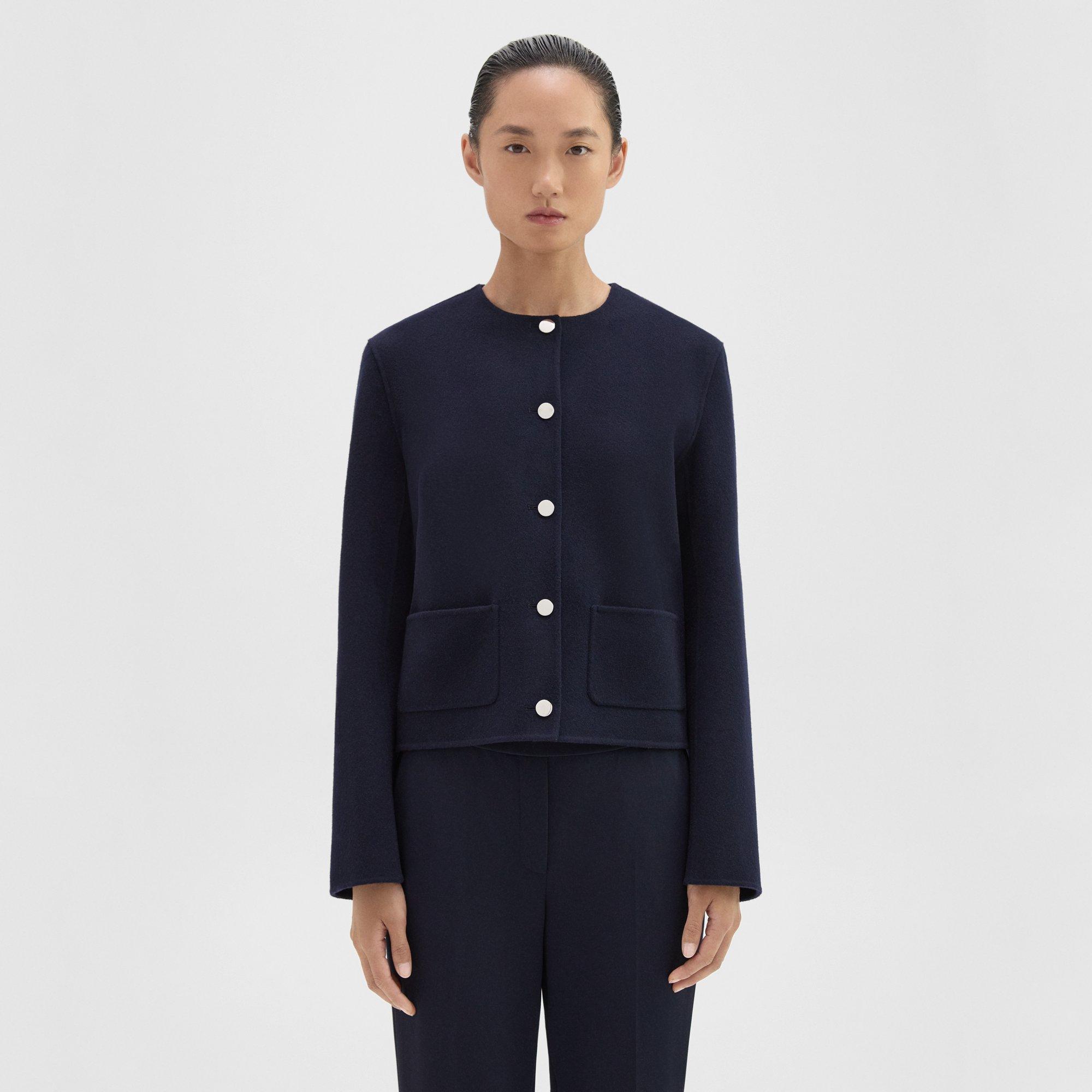 Theory Cropped Jacket in Double-Face Wool-Cashmere