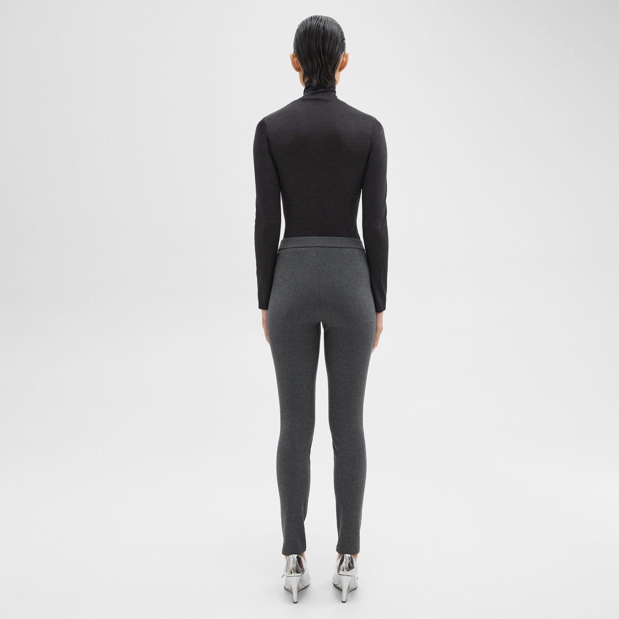 Dark grey melange High-waisted leggings in stretch fabric - Buy