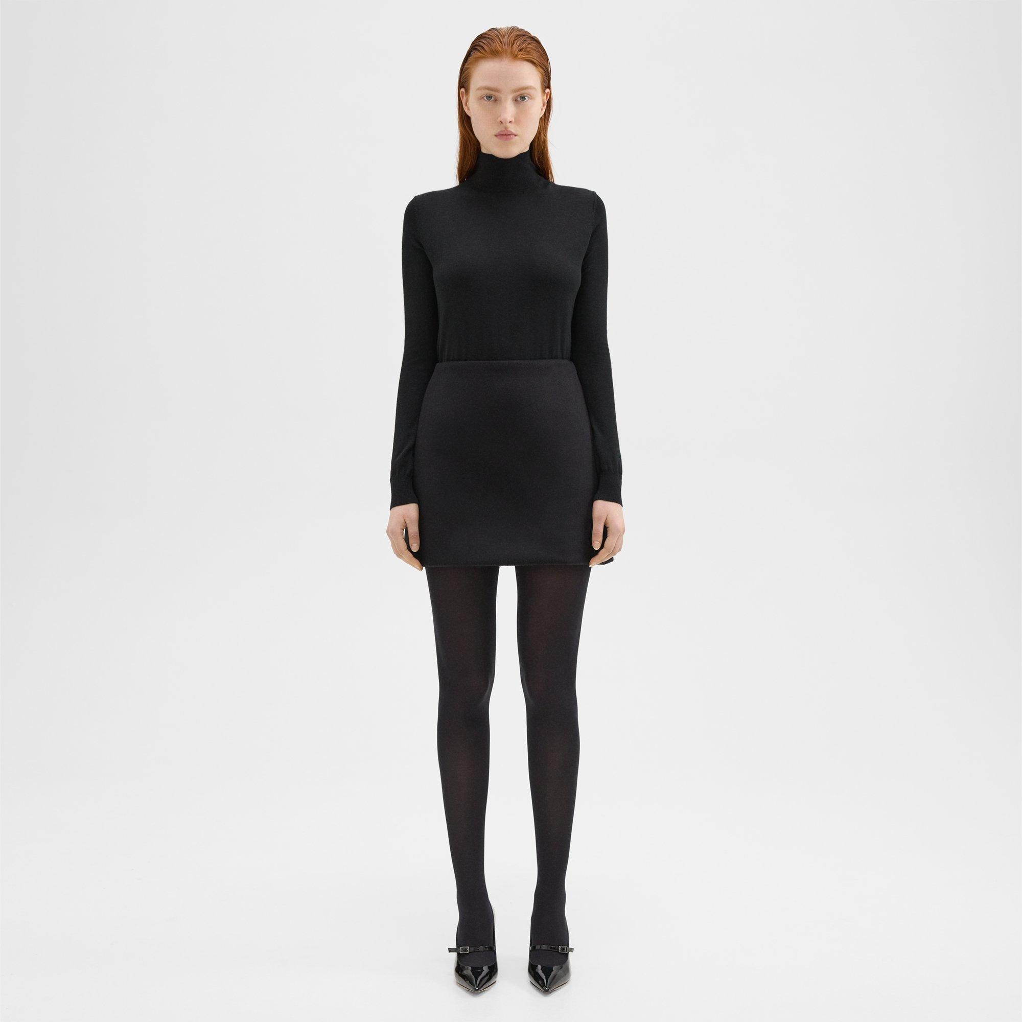 Double-Face Wool-Cashmere High-Waist Mini Skirt | Theory