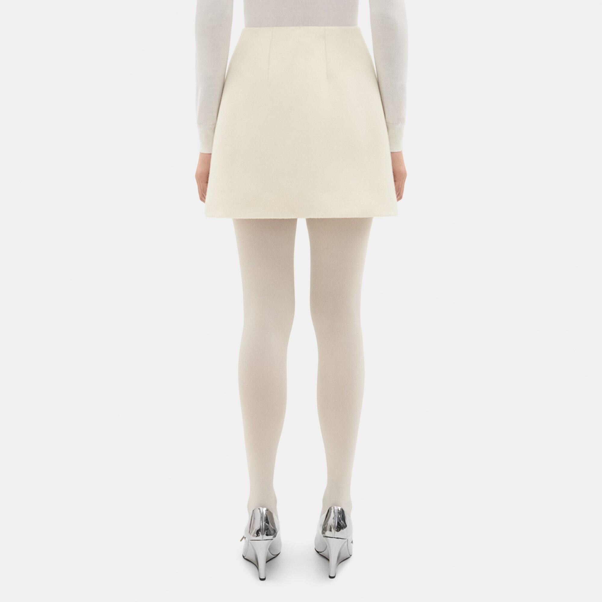 High-Waist Mini Skirt in Double-Face Wool-Cashmere