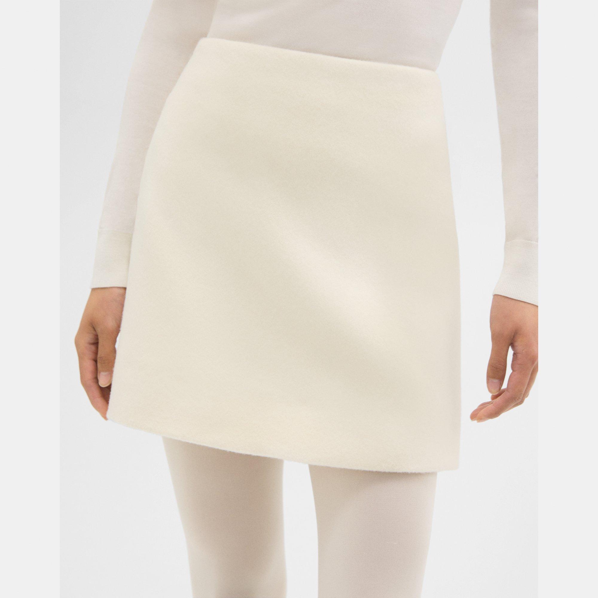 High-Waist Mini Skirt in Double-Face Wool-Cashmere