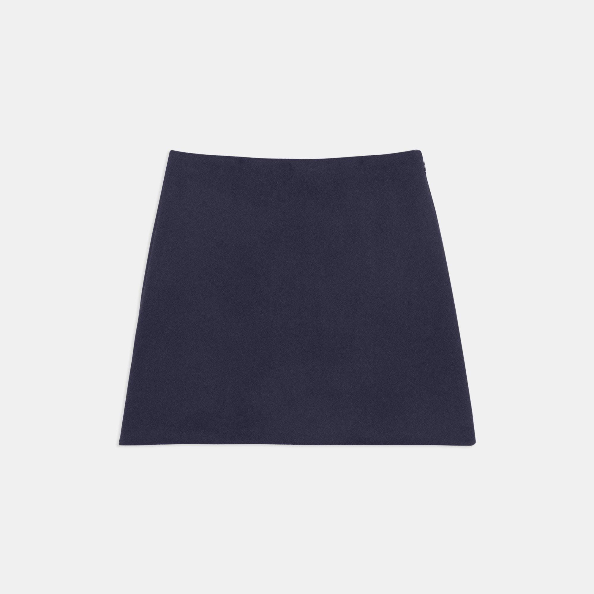 High-Waist Mini Skirt in Double-Face Wool-Cashmere