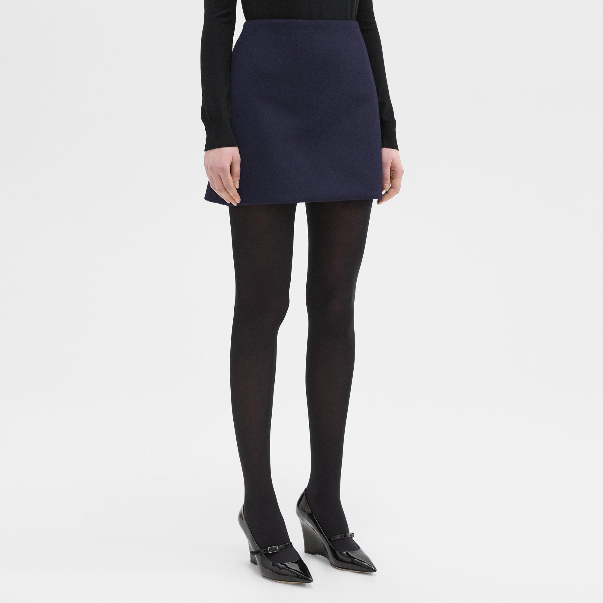 High-Waist Mini Skirt in Double-Face Wool-Cashmere