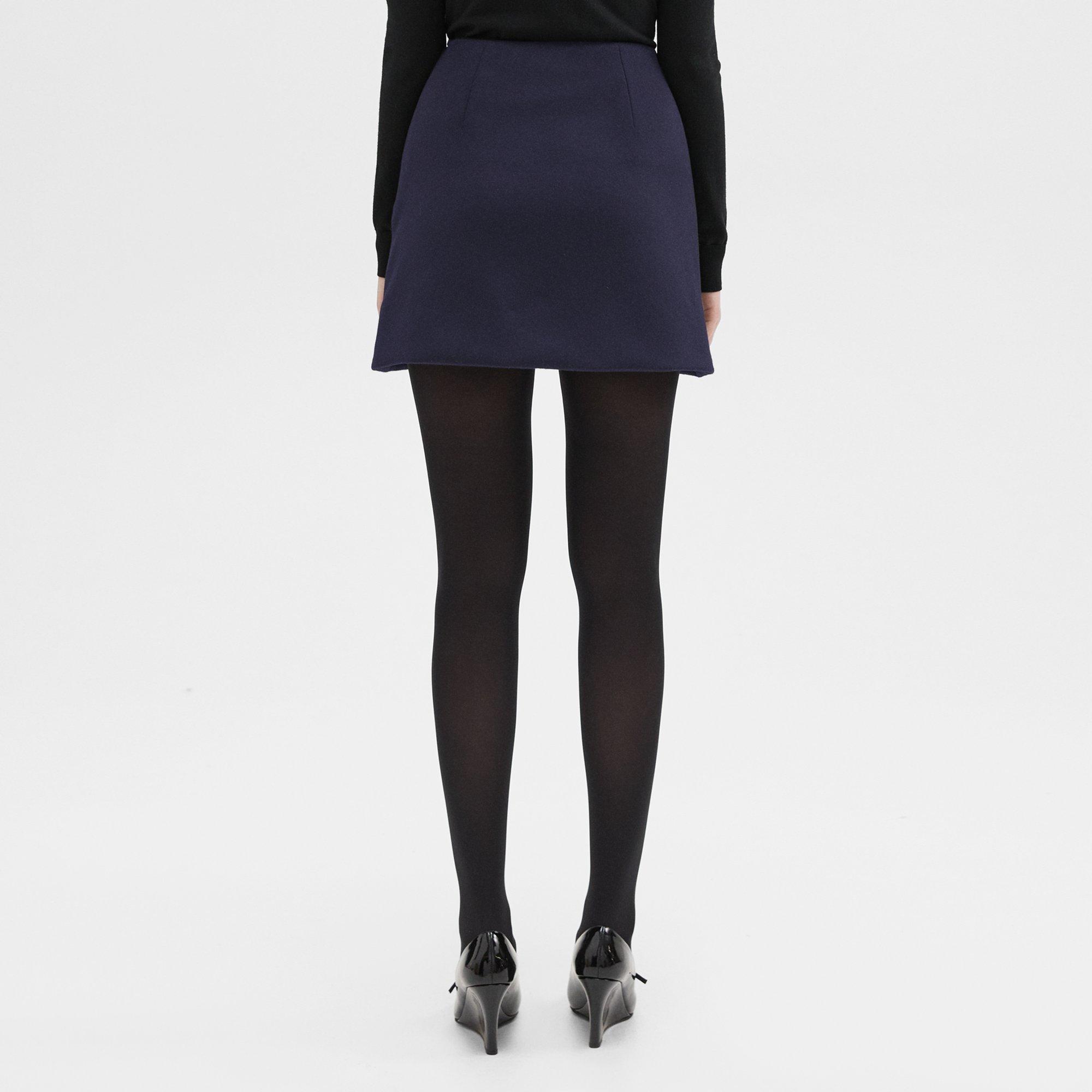 High-Waist Mini Skirt in Double-Face Wool-Cashmere