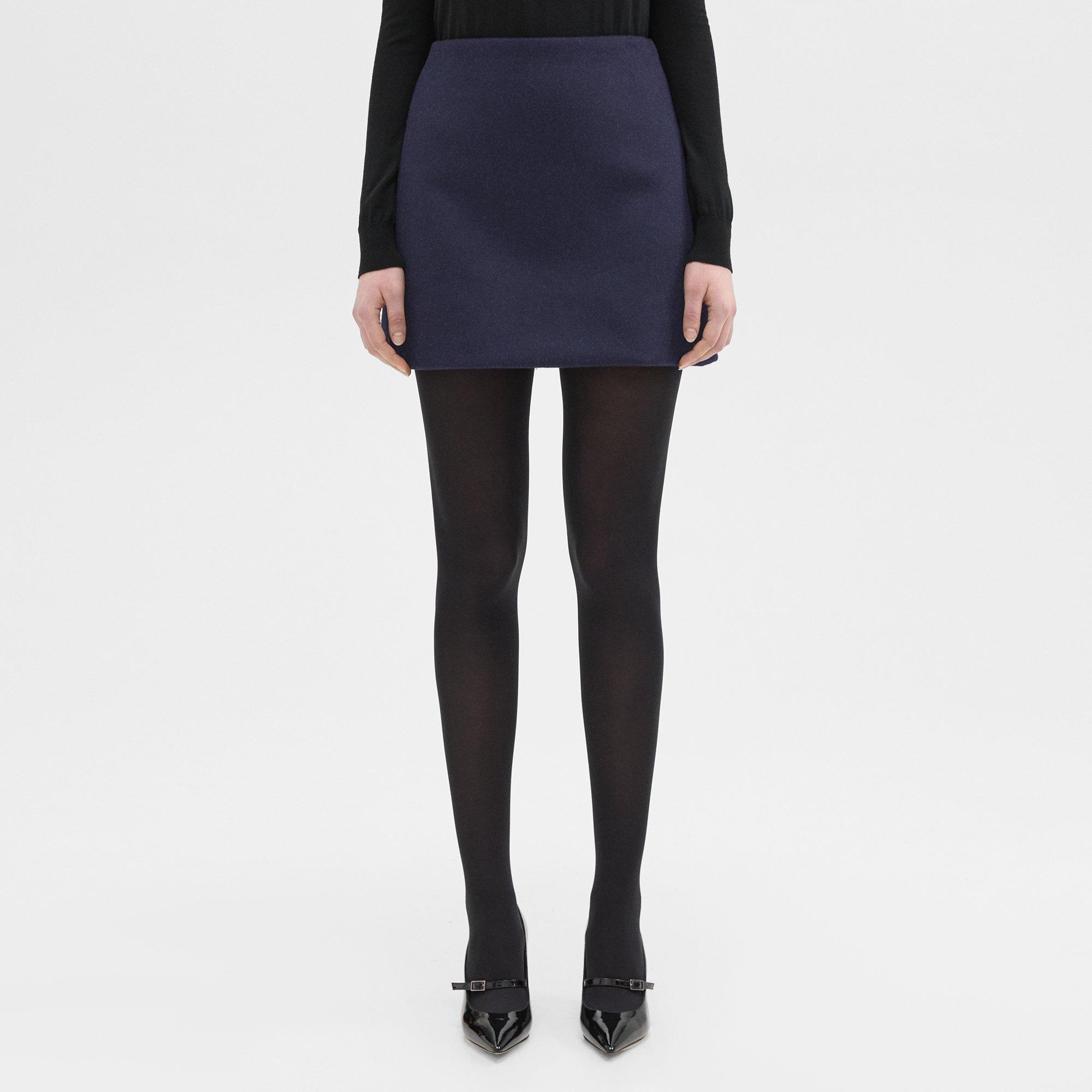 High-Waist Mini Skirt in Double-Face Wool-Cashmere