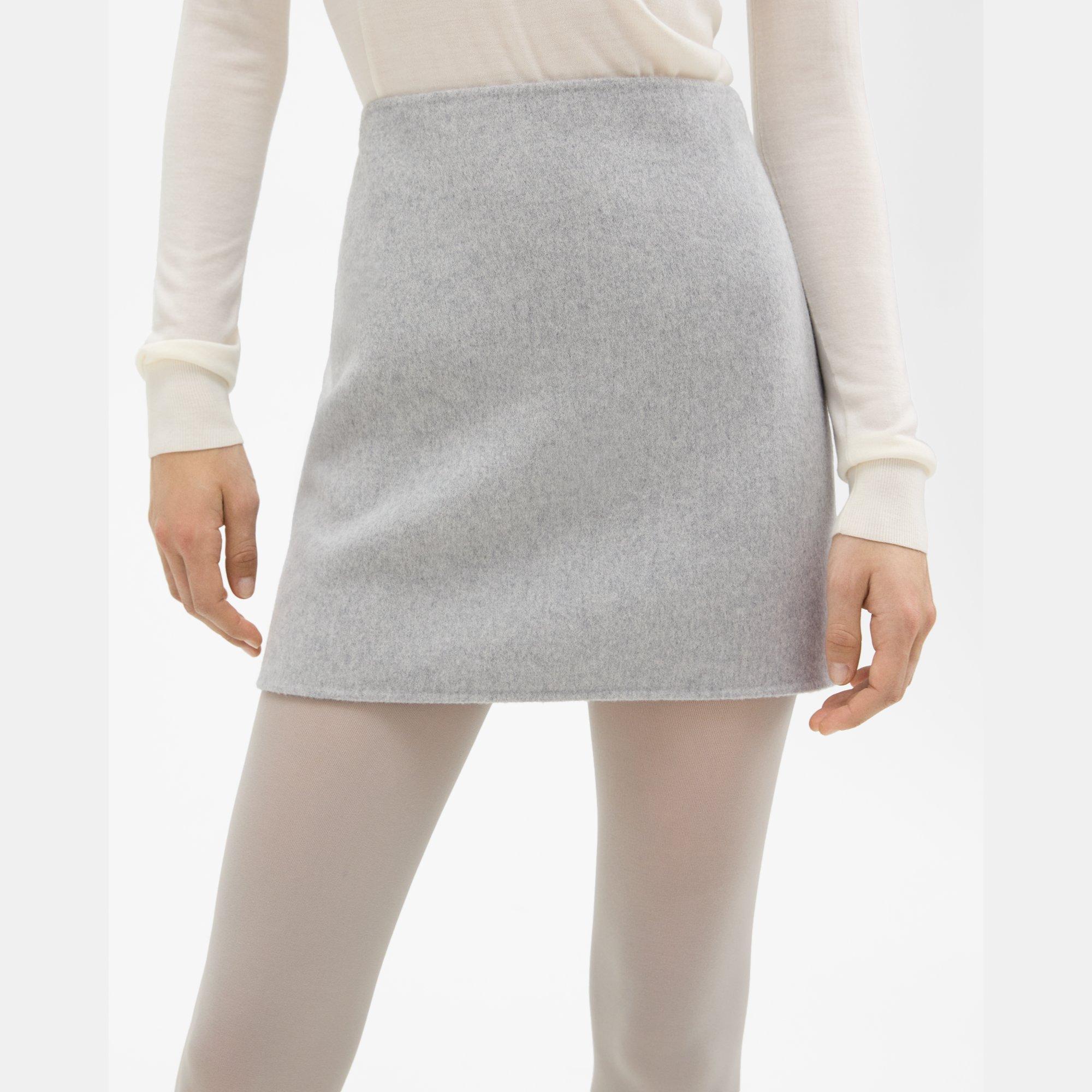 High-Waist Mini Skirt in Double-Face Wool-Cashmere