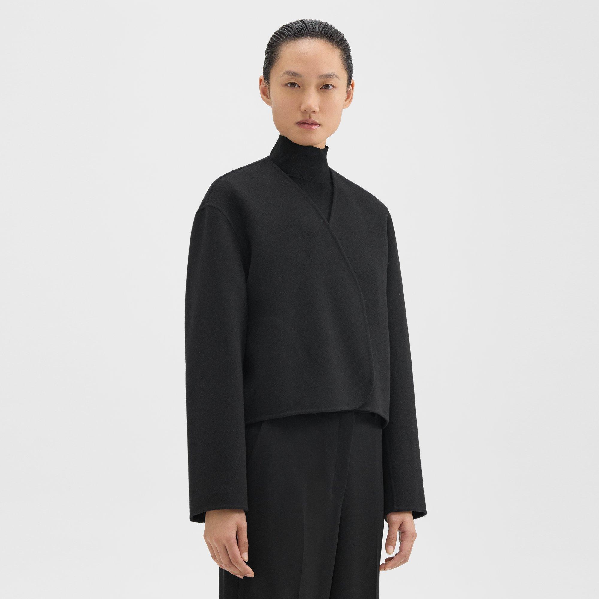 Rounded Crop Jacket in Double-Face Wool-Cashmere