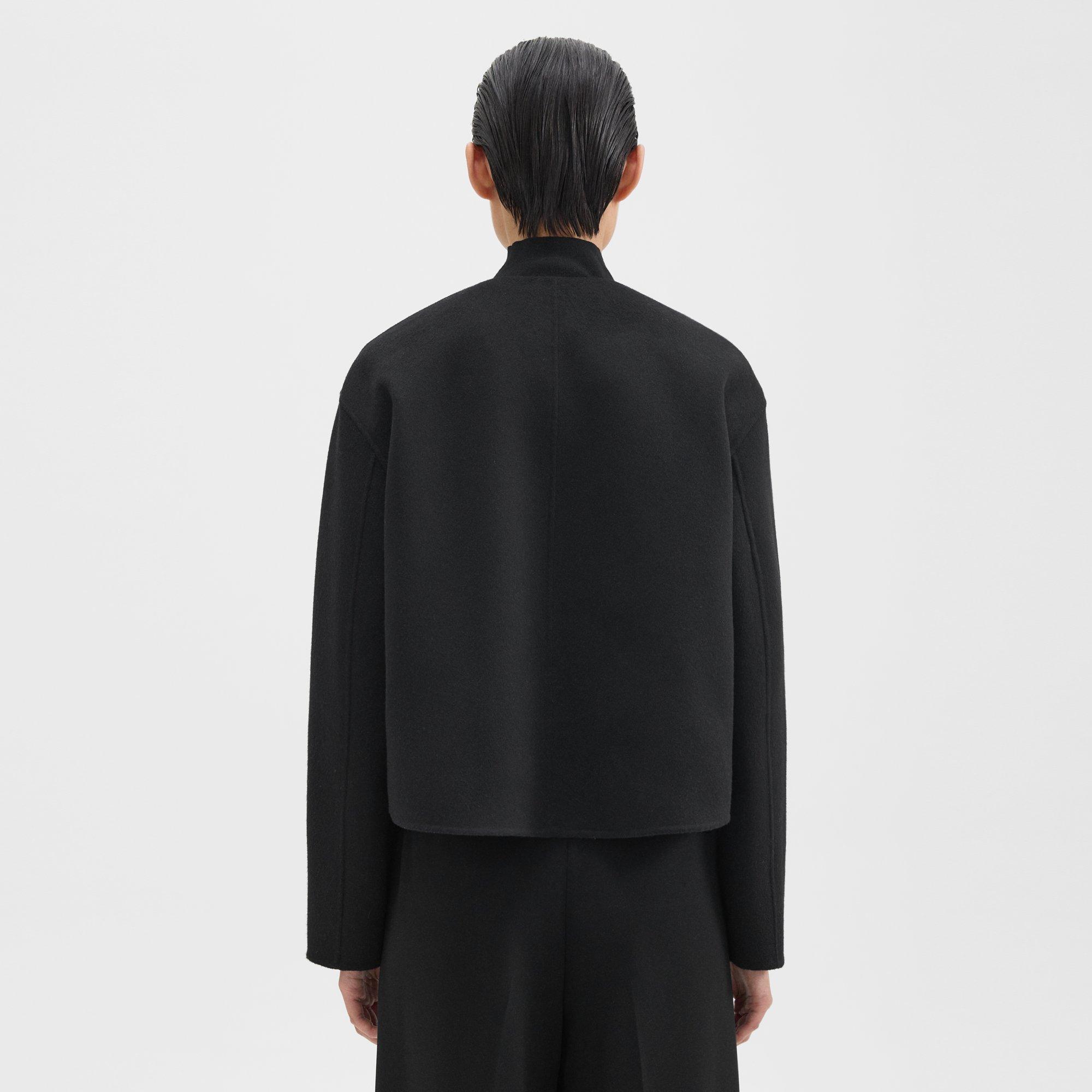 Rounded Crop Jacket in Double-Face Wool-Cashmere