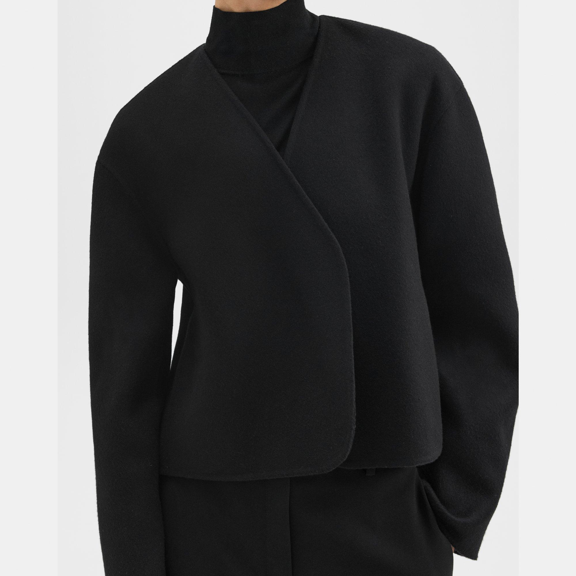 Rounded Crop Jacket in Double-Face Wool-Cashmere