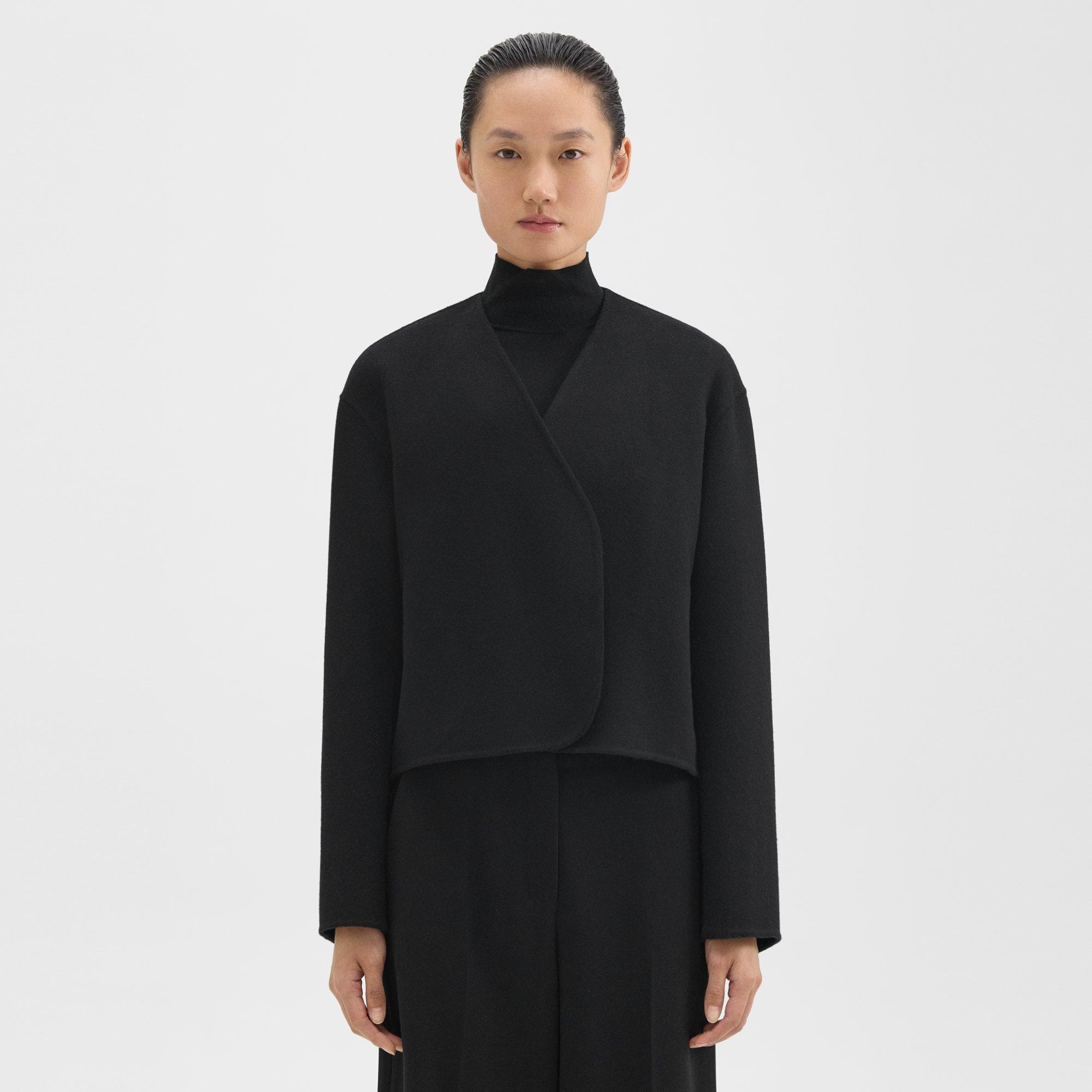 Theory Rounded Crop Jacket in Double-Face Wool-Cashmere