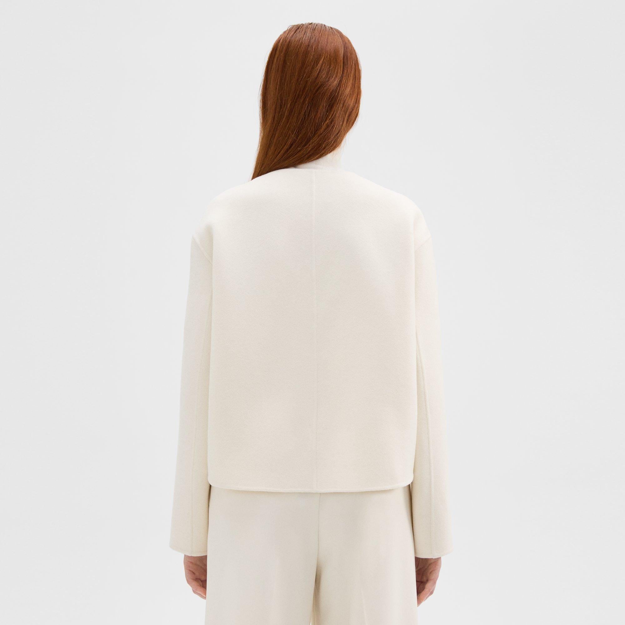 Rounded Crop Jacket in Double-Face Wool-Cashmere