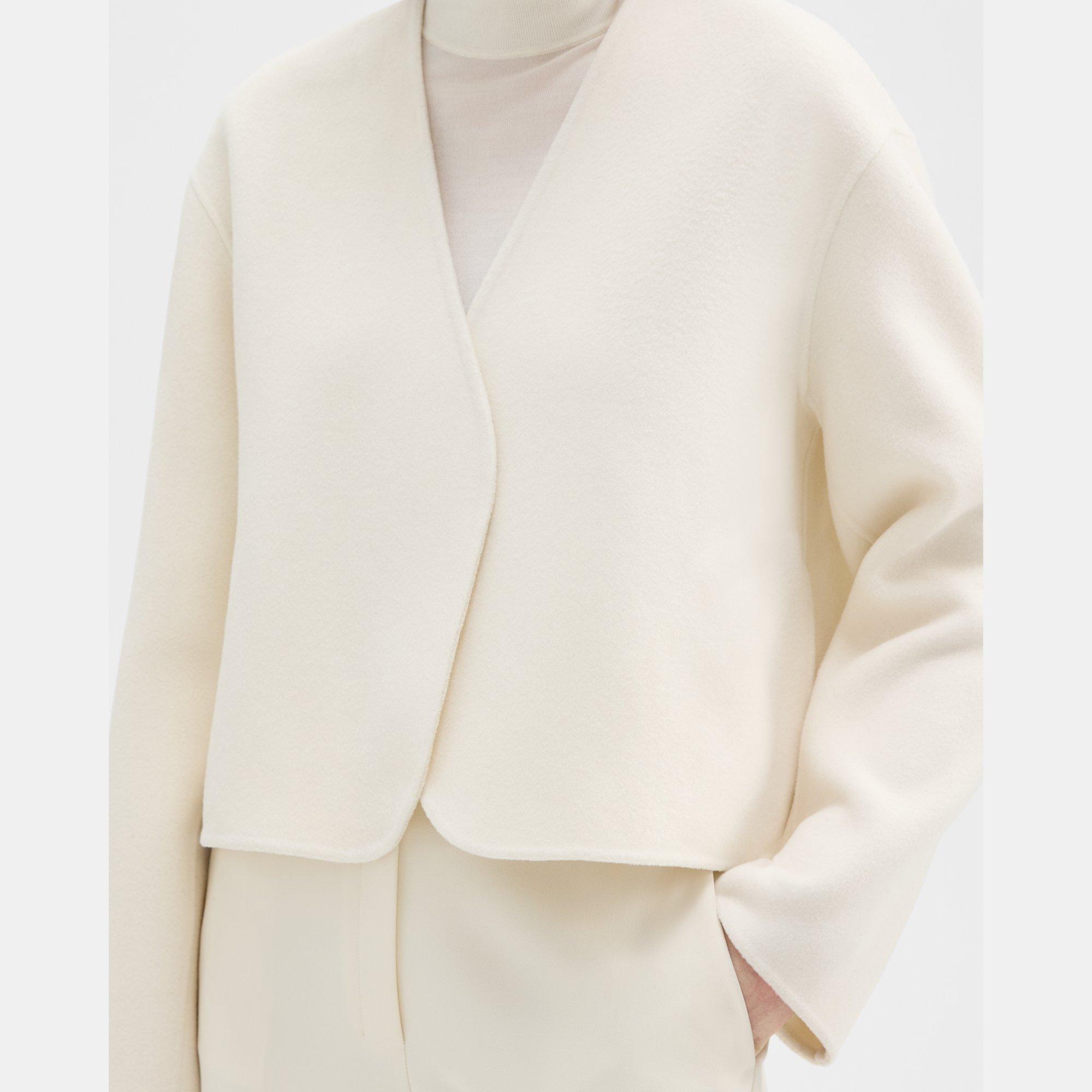 Rounded Crop Jacket in Double-Face Wool-Cashmere