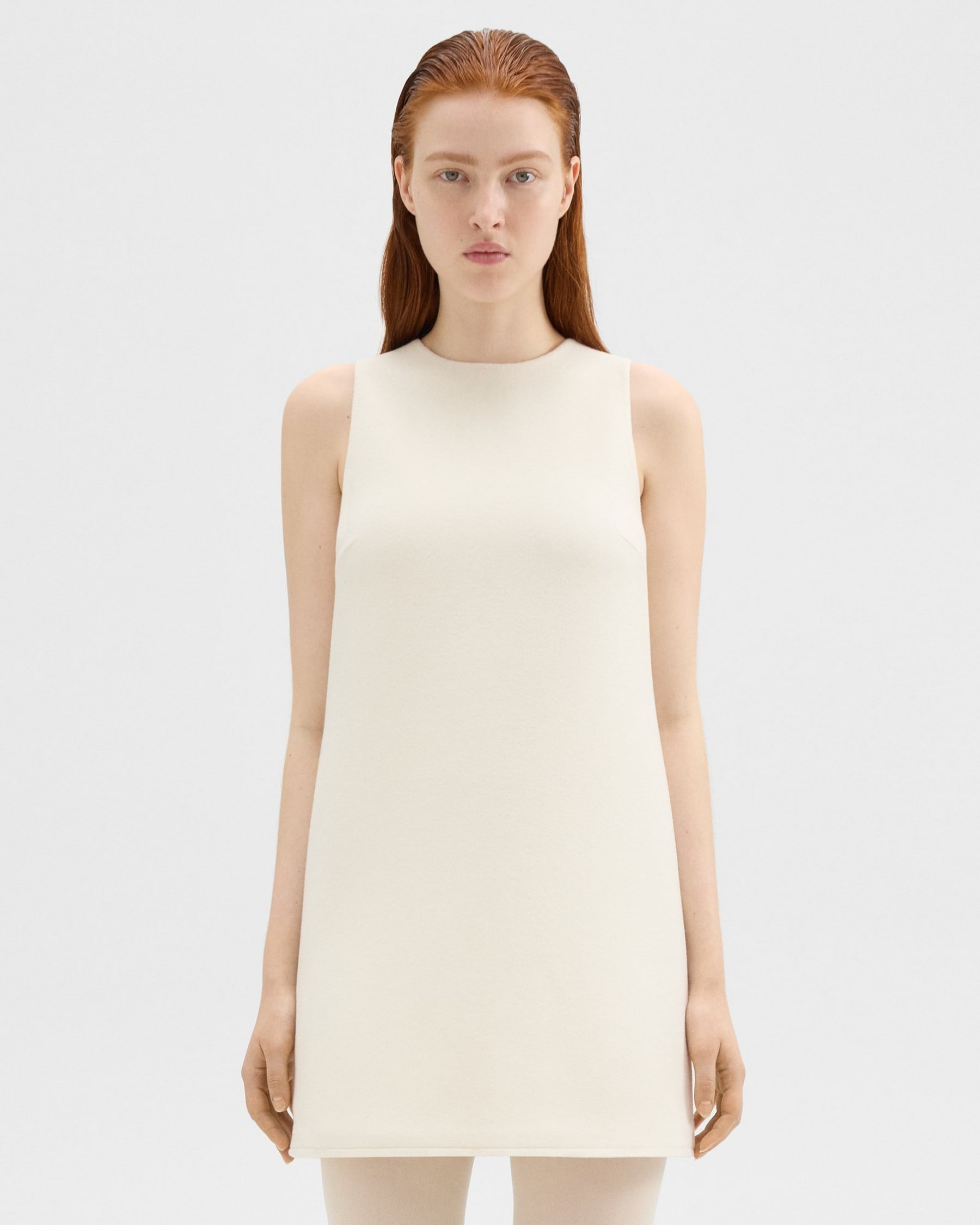 Theory Shift Dress in Double-Face Wool-Cashmere