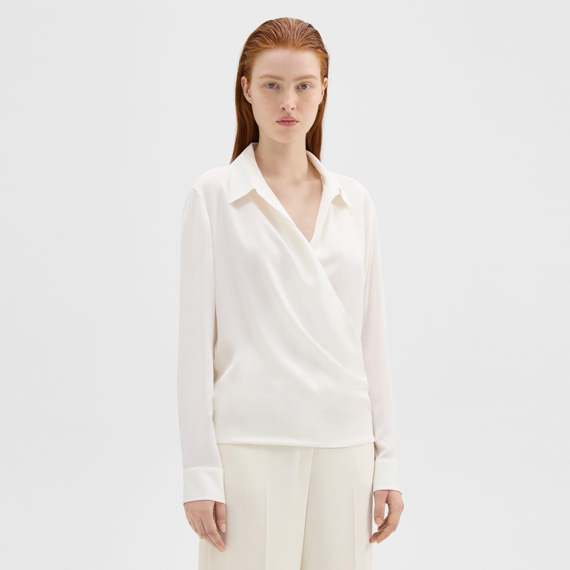 Wrap Blouse in Silk Georgette