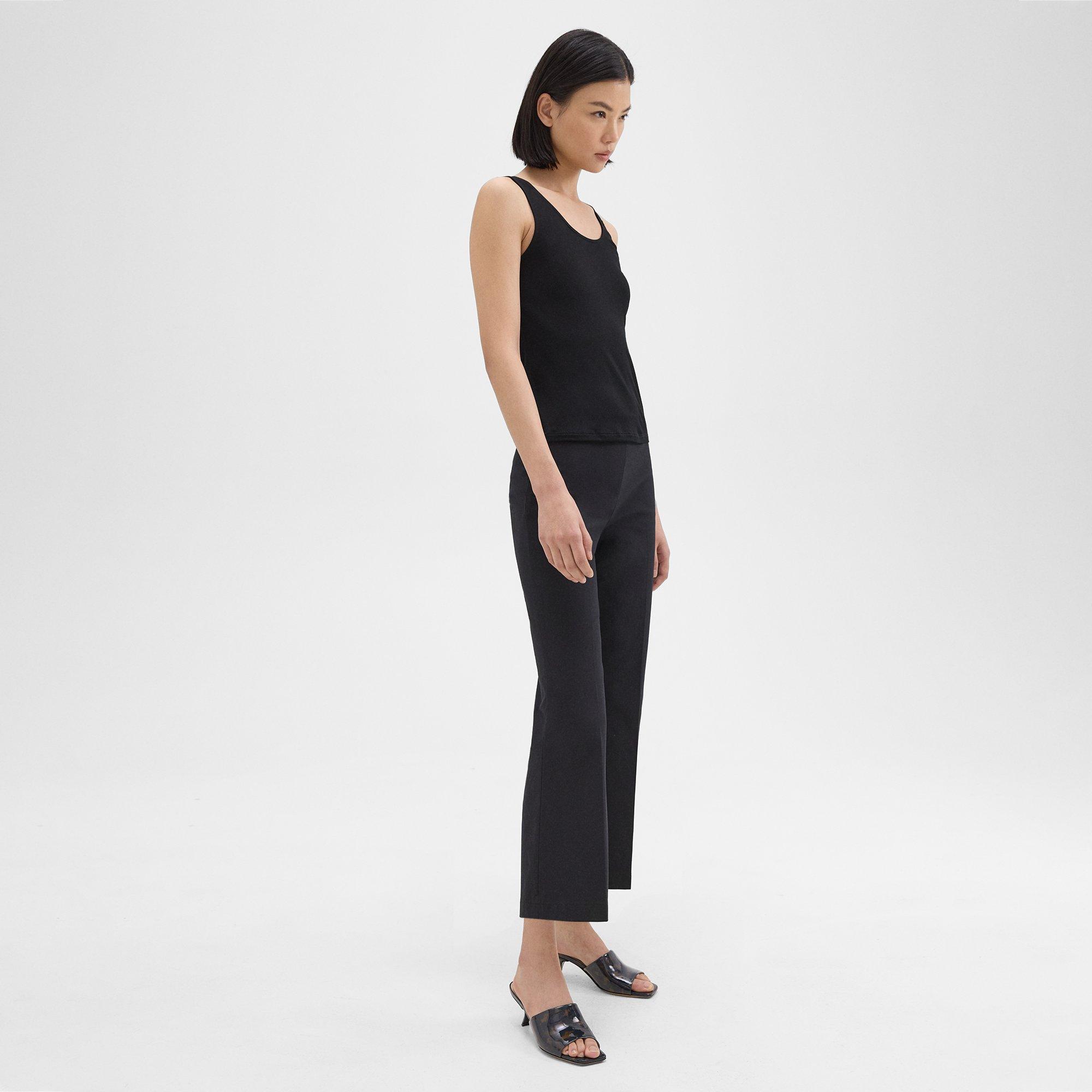 Cropped Kick Pant in Stretch Cotton-Blend