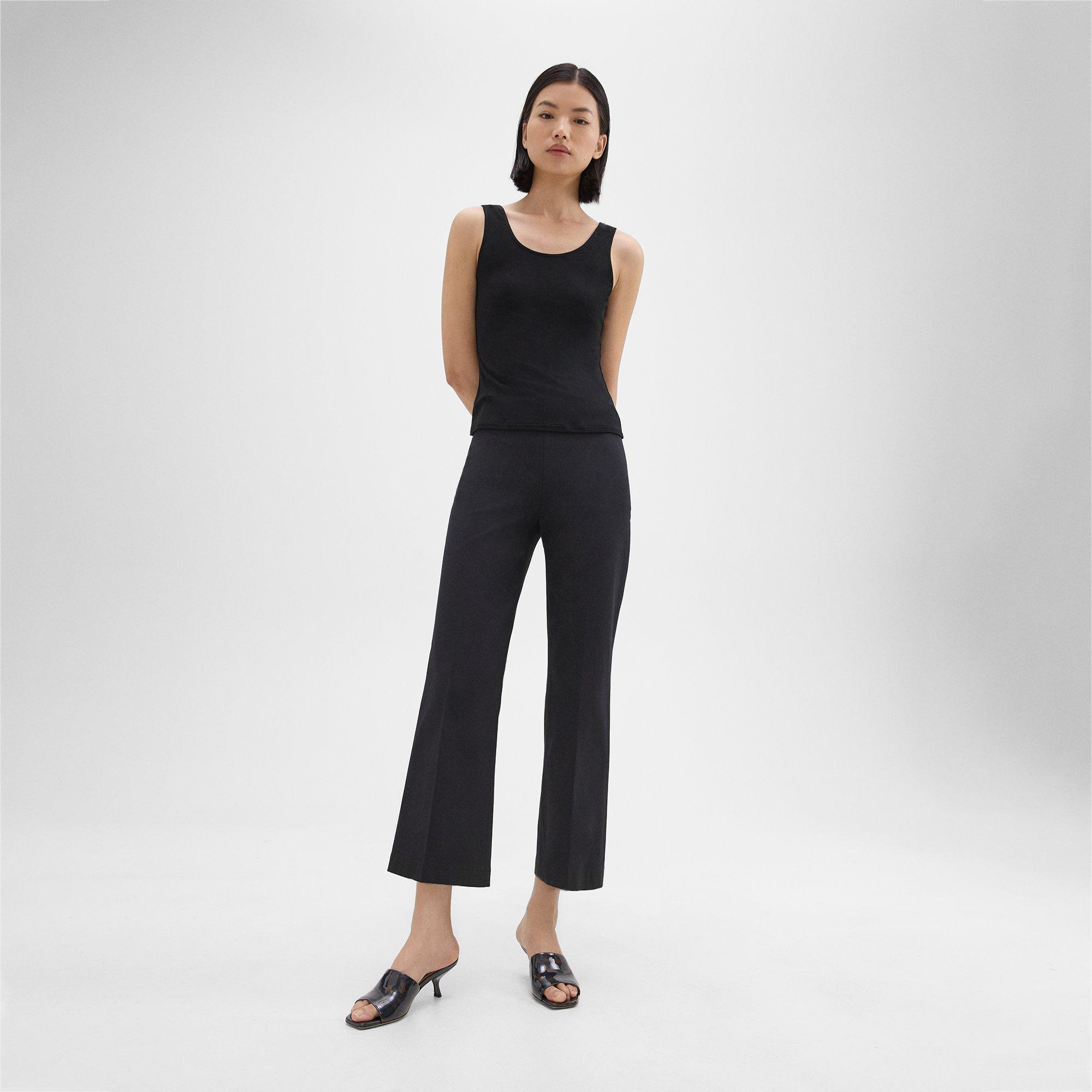 Cropped Kick Pant in Stretch Cotton-Blend