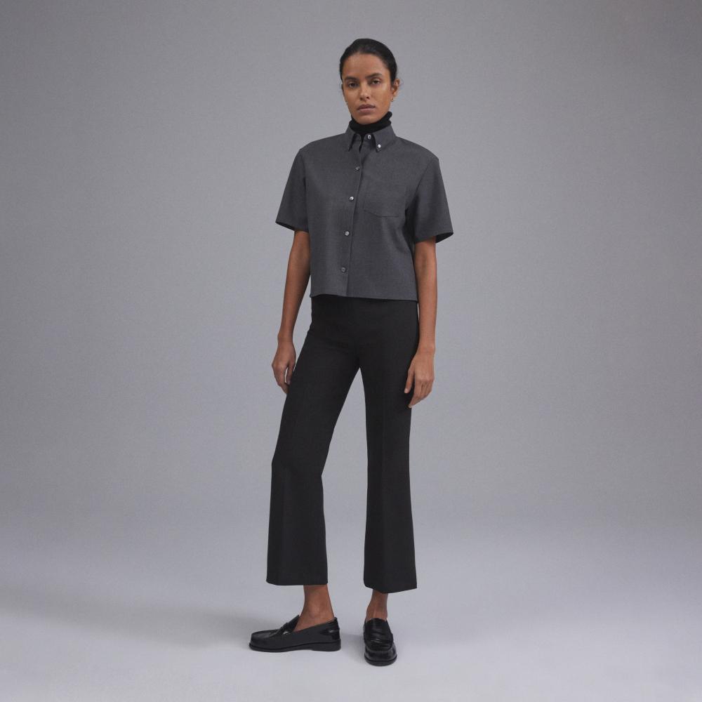 Cropped Kick Pant in Stretch Cotton-Blend
