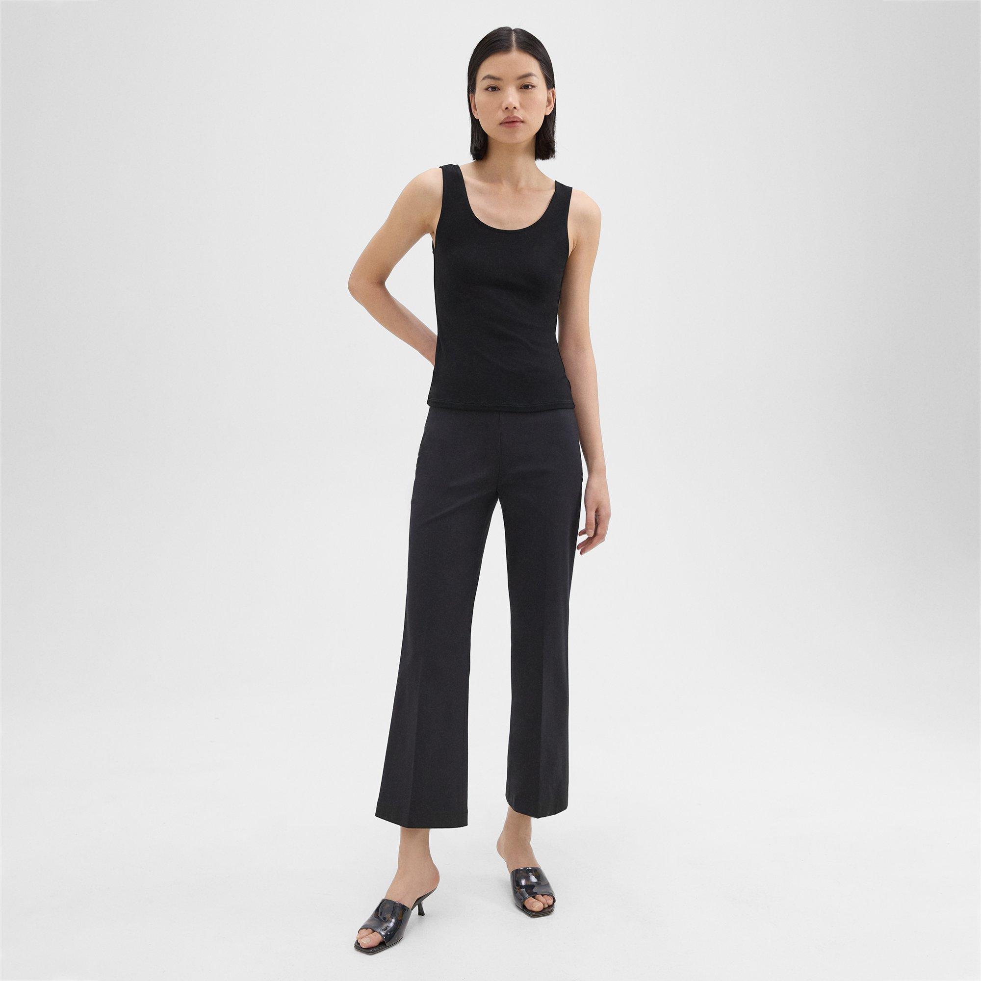 Cropped Kick Pant in Stretch Cotton-Blend