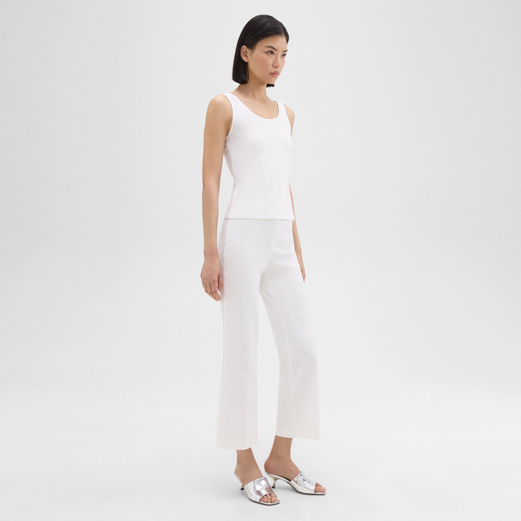 Cropped Kick Pant in Stretch Cotton-Blend