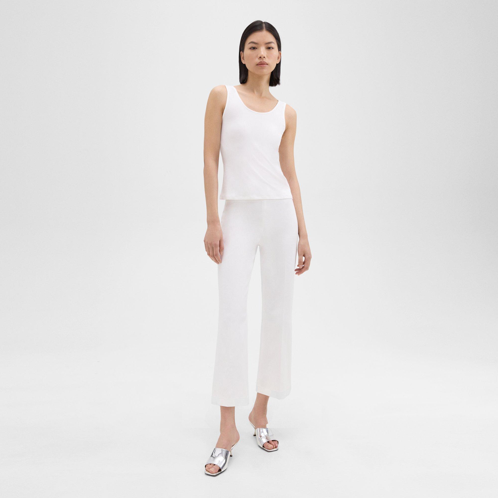 Cropped Kick Pant in Stretch Cotton-Blend
