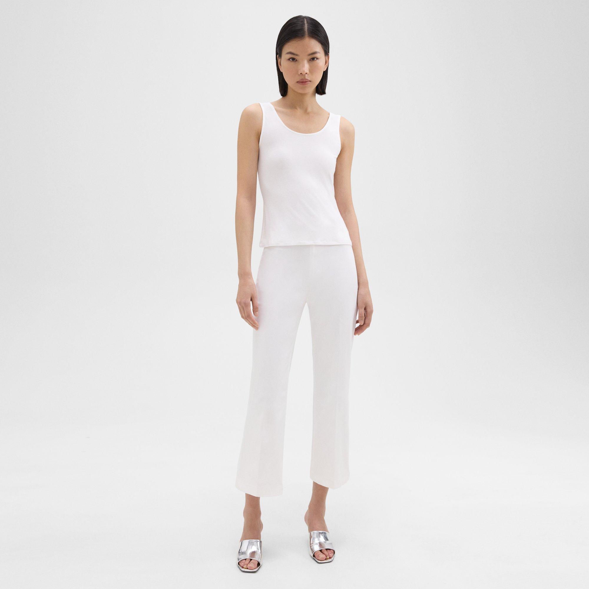 Cropped Kick Pant in Stretch Cotton-Blend