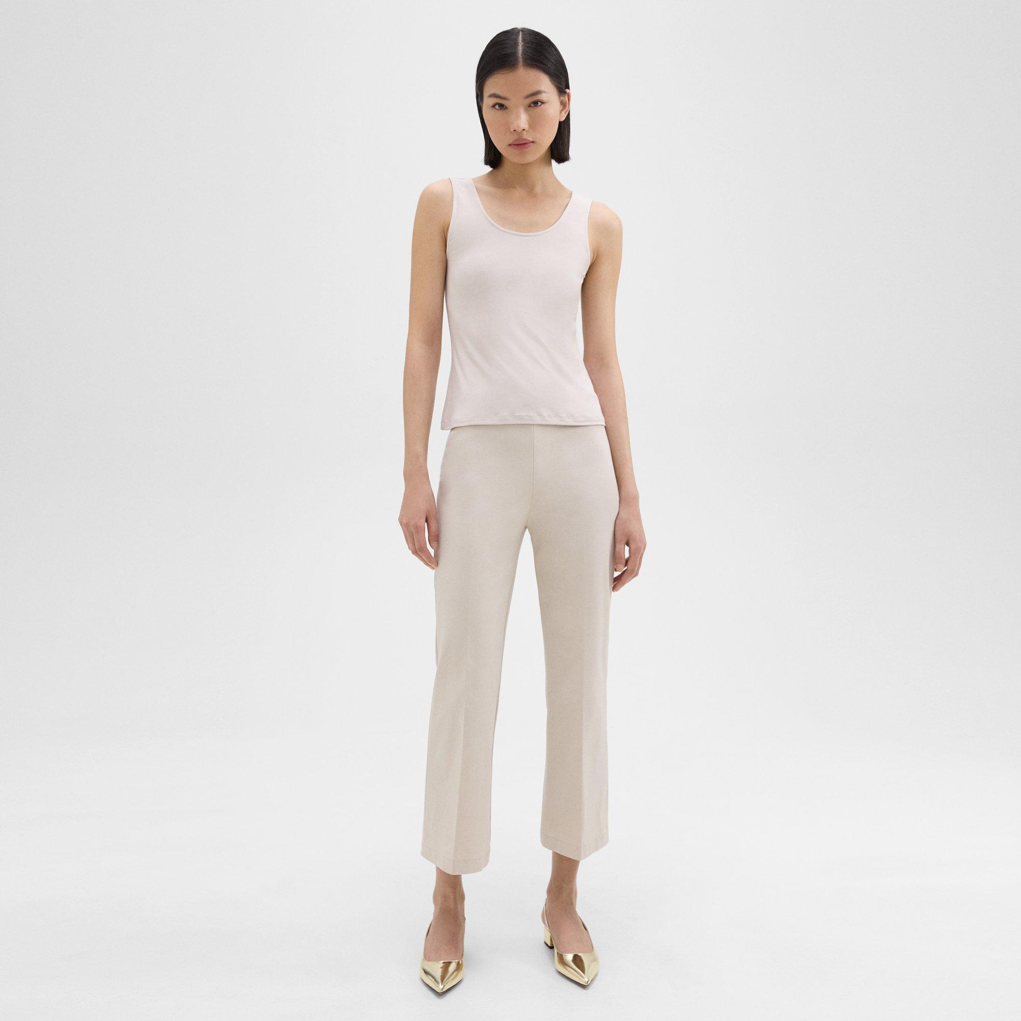 Cropped Kick Pant in Stretch Cotton-Blend