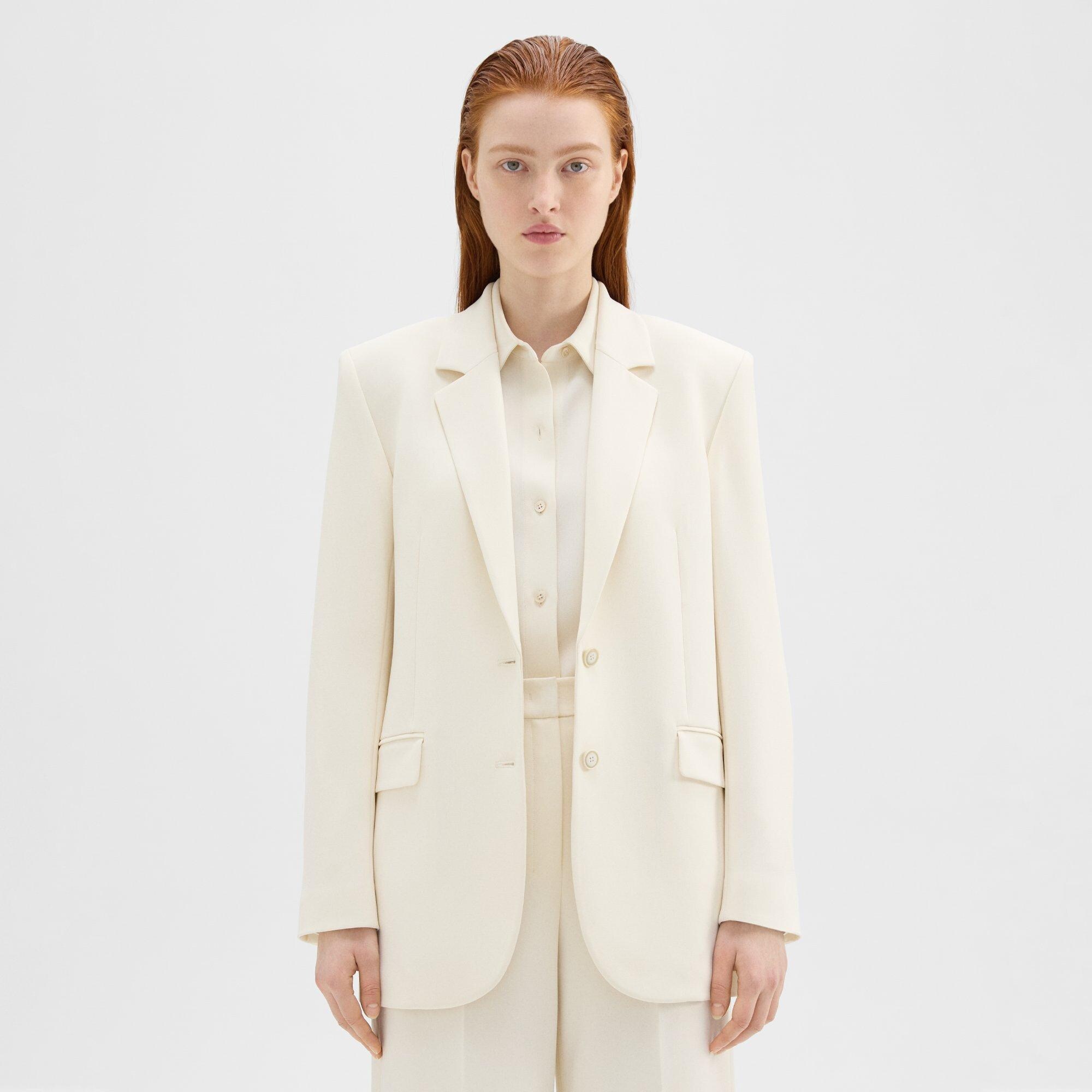 Theory linen outlet blazer