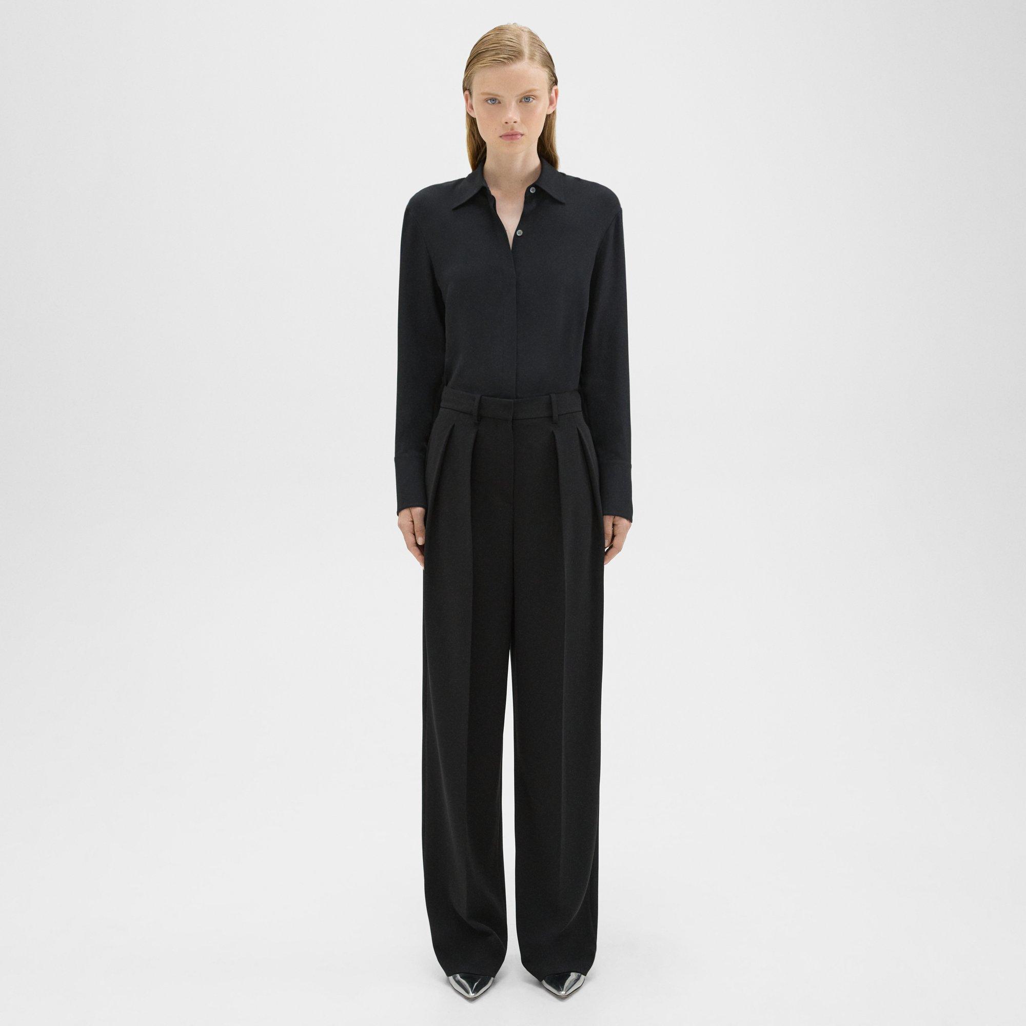 Theory Double Pleat Pant in Admiral Crepe