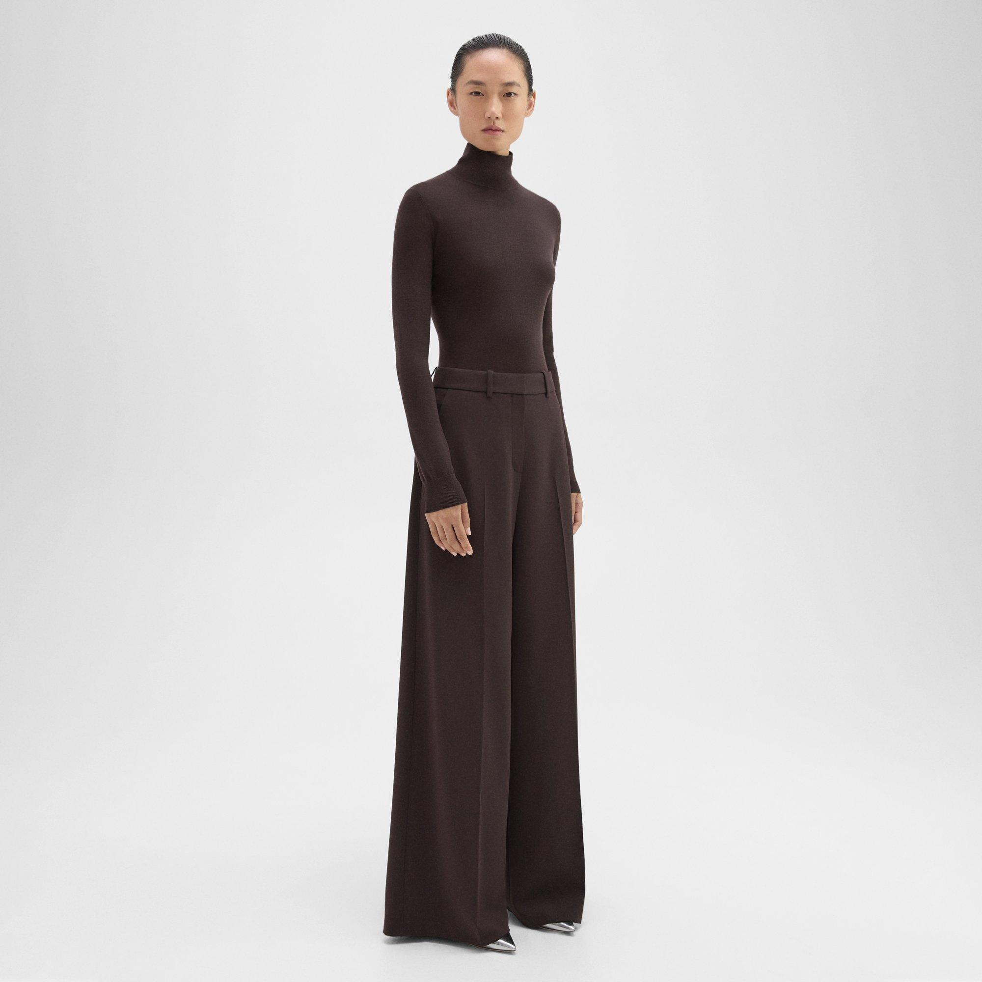 Admiral Crepe High-Waist Wide-Leg Pant | Theory