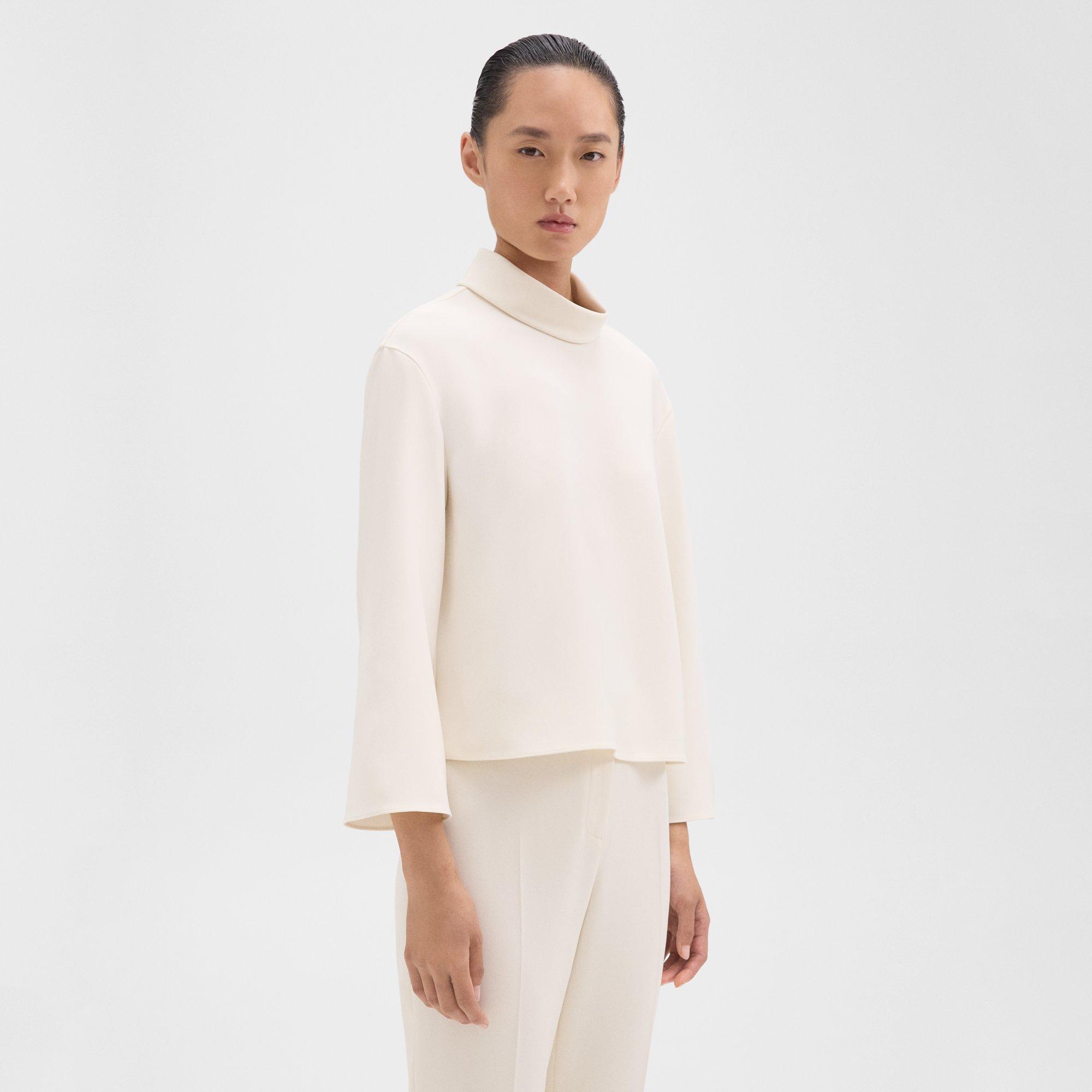 Roll Neck Top in Admiral Crepe