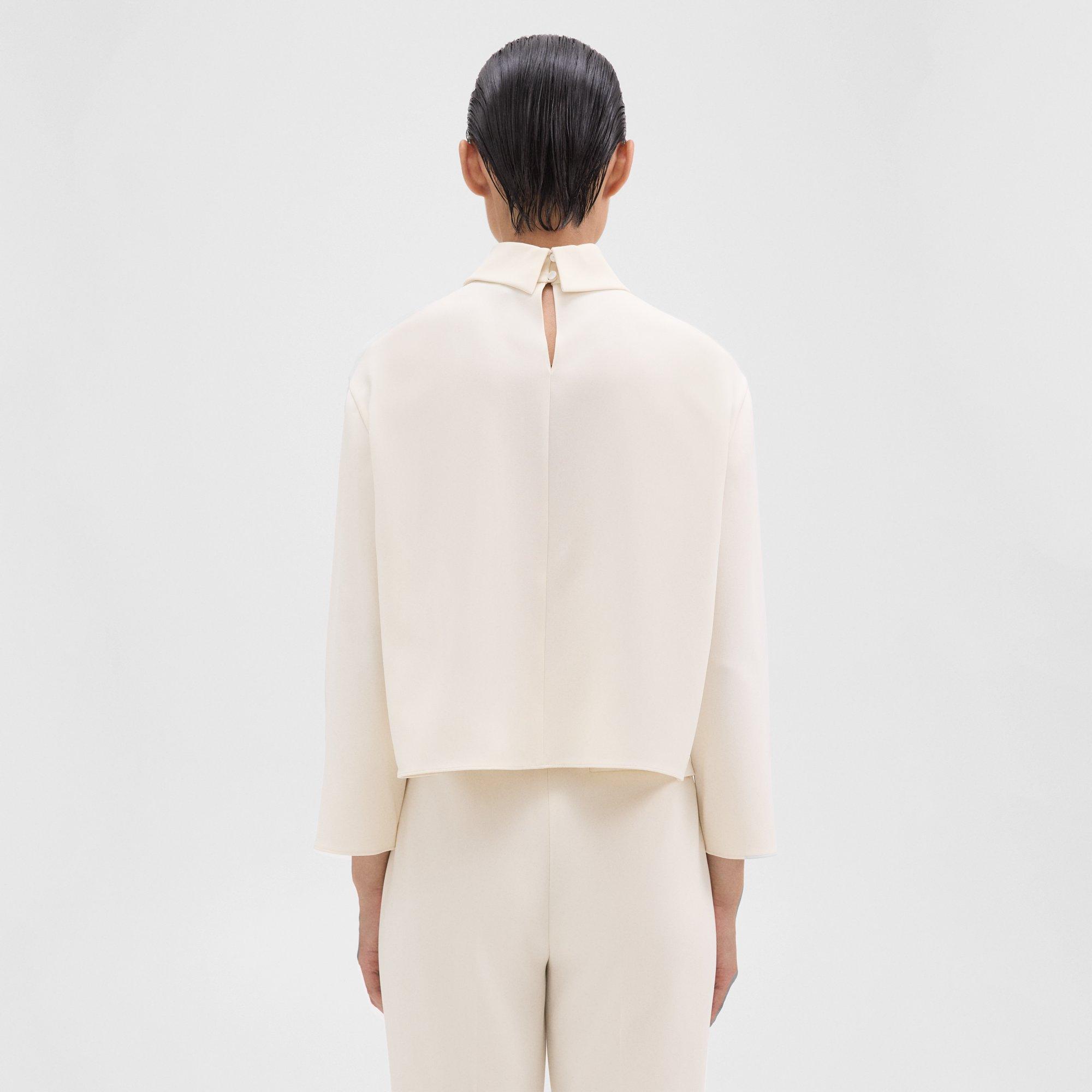 Roll Neck Top in Admiral Crepe