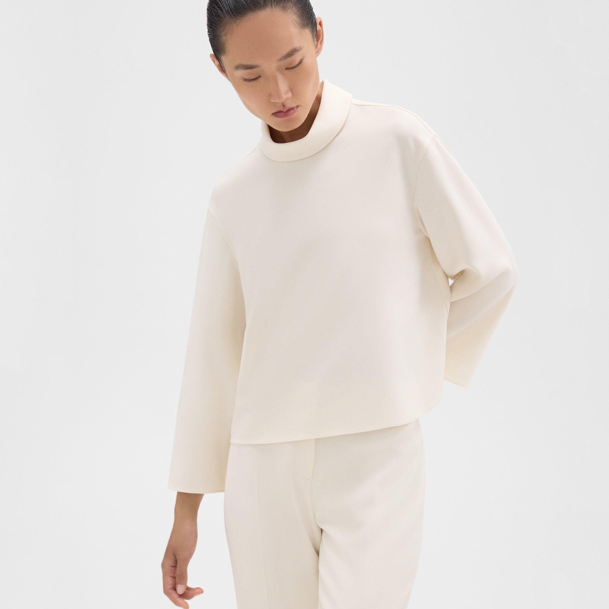 Roll Neck Top in Admiral Crepe