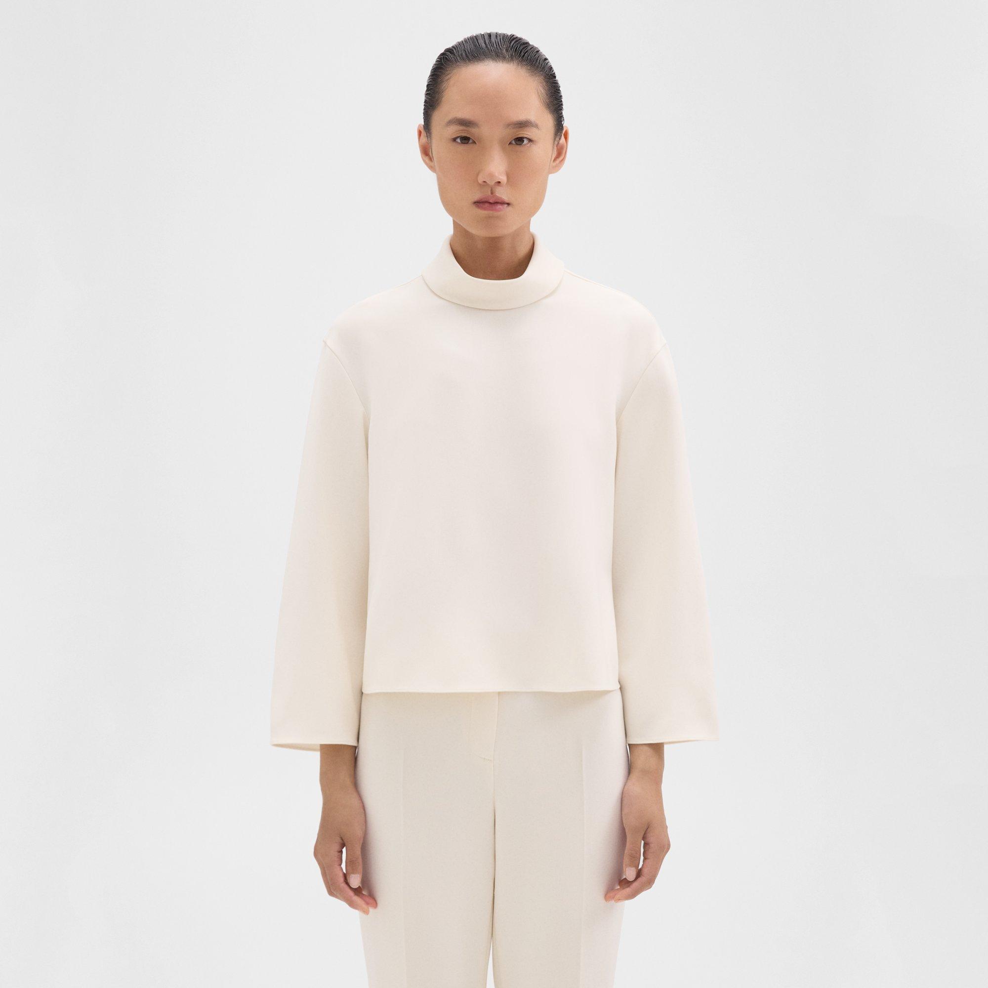 Roll Neck Top in Admiral Crepe