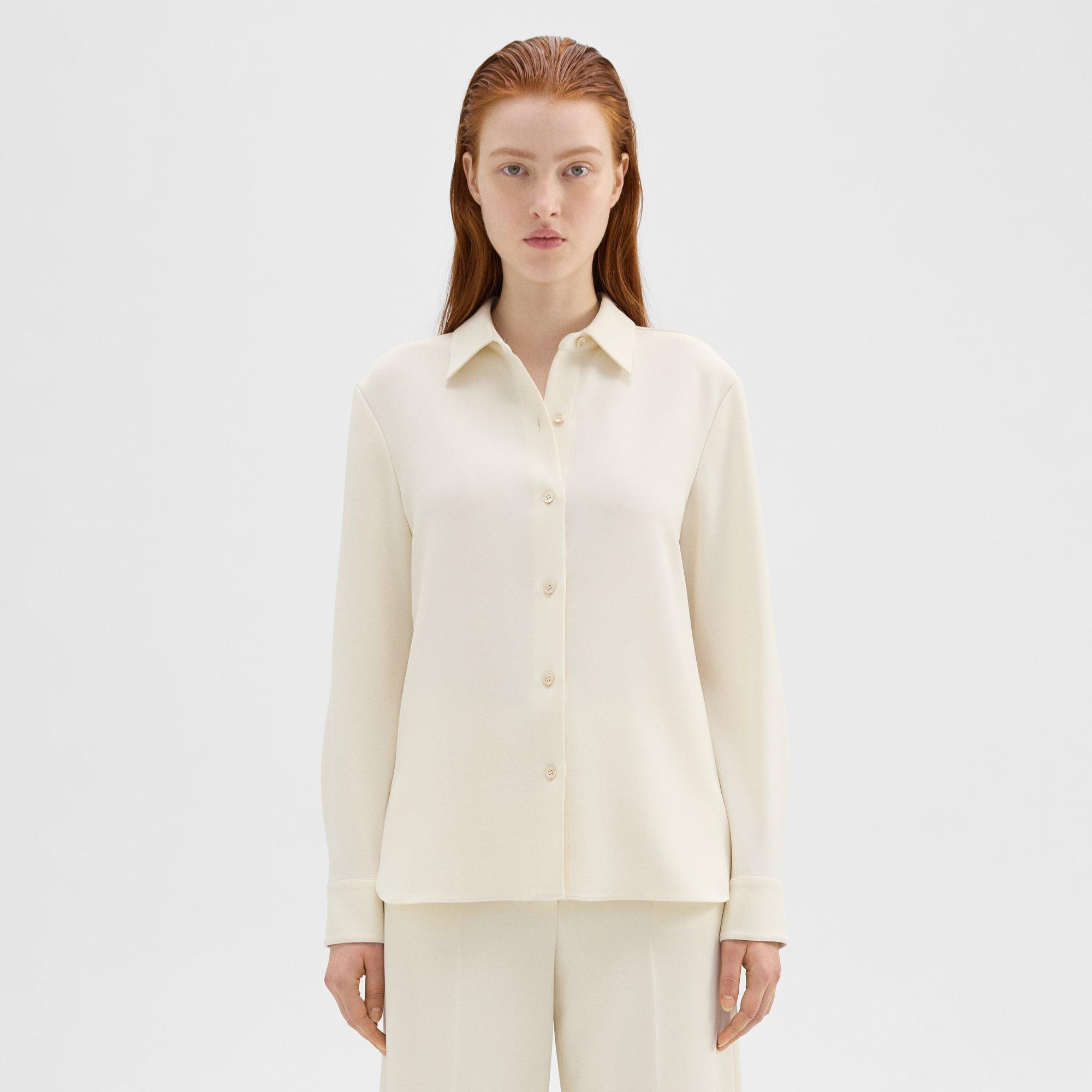 Theory Straight Shirt in Admiral Crepe