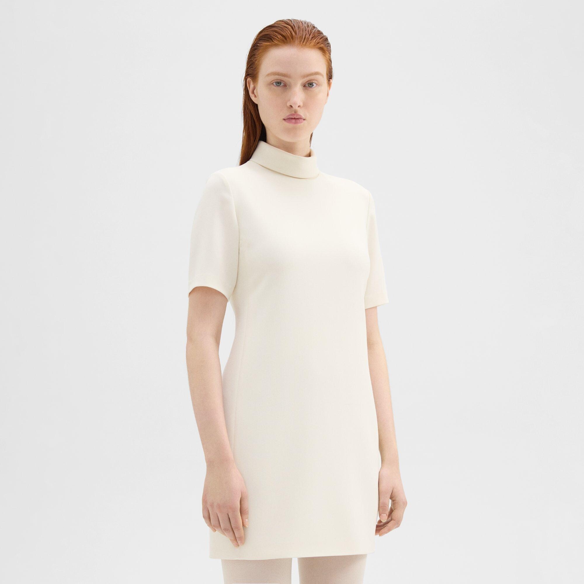 White polo neck clearance dress