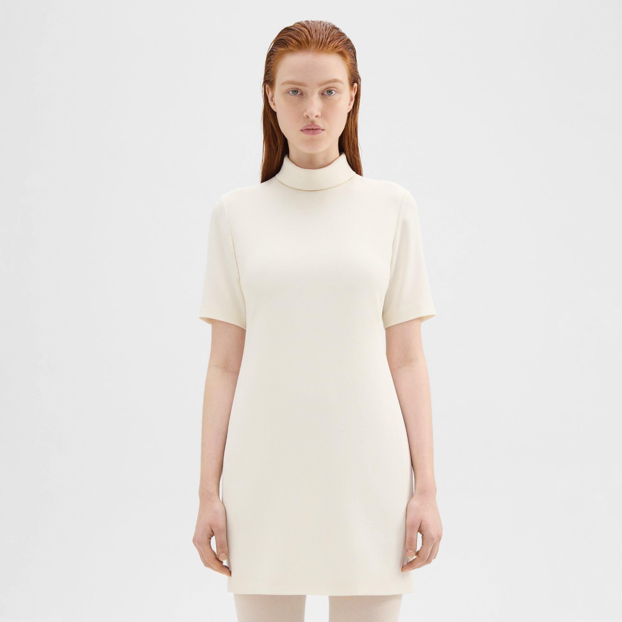 Theory Mini Roll Neck Dress in Admiral Crepe