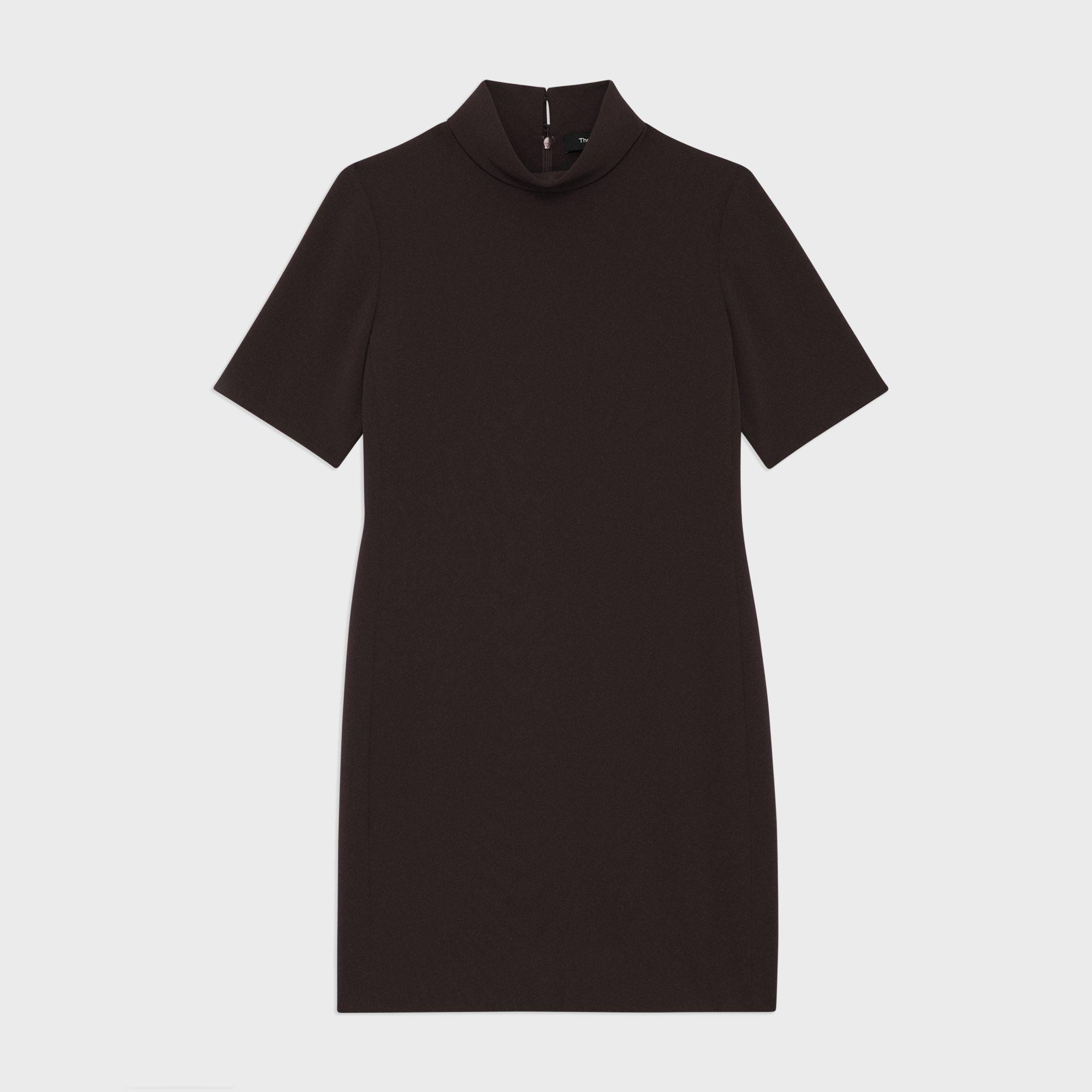 Mini Roll Neck Dress in Admiral Crepe