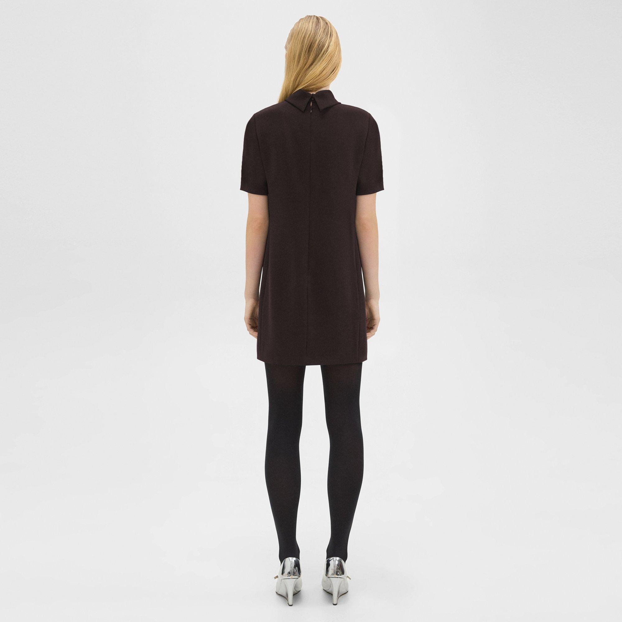 Mini Roll Neck Dress in Admiral Crepe