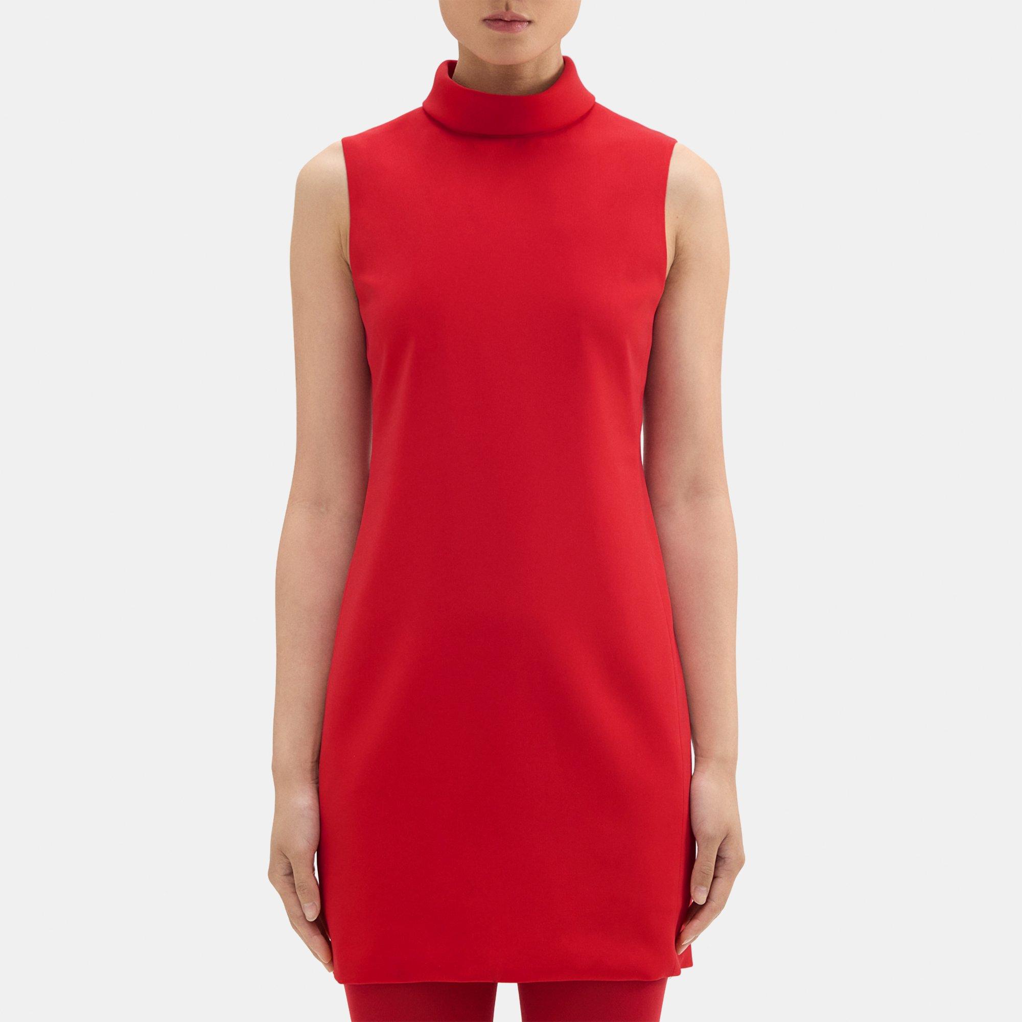 Roll neck outlet sleeveless dress