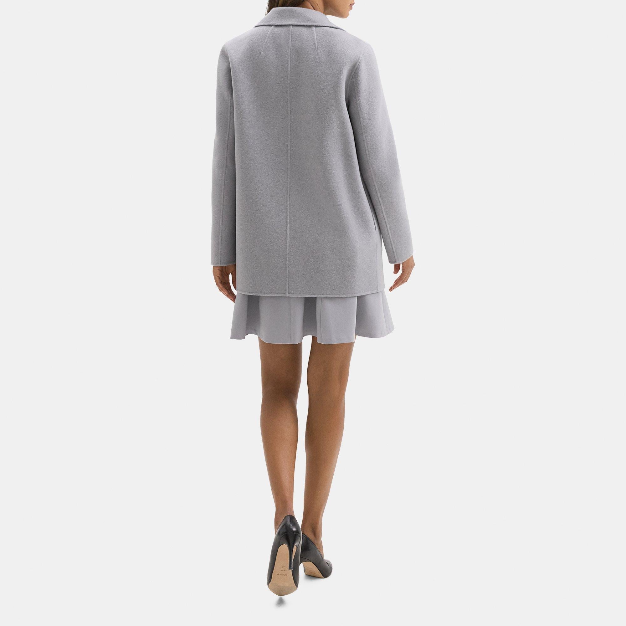 Open Front Coat in Double-Face Wool-Cashmere
