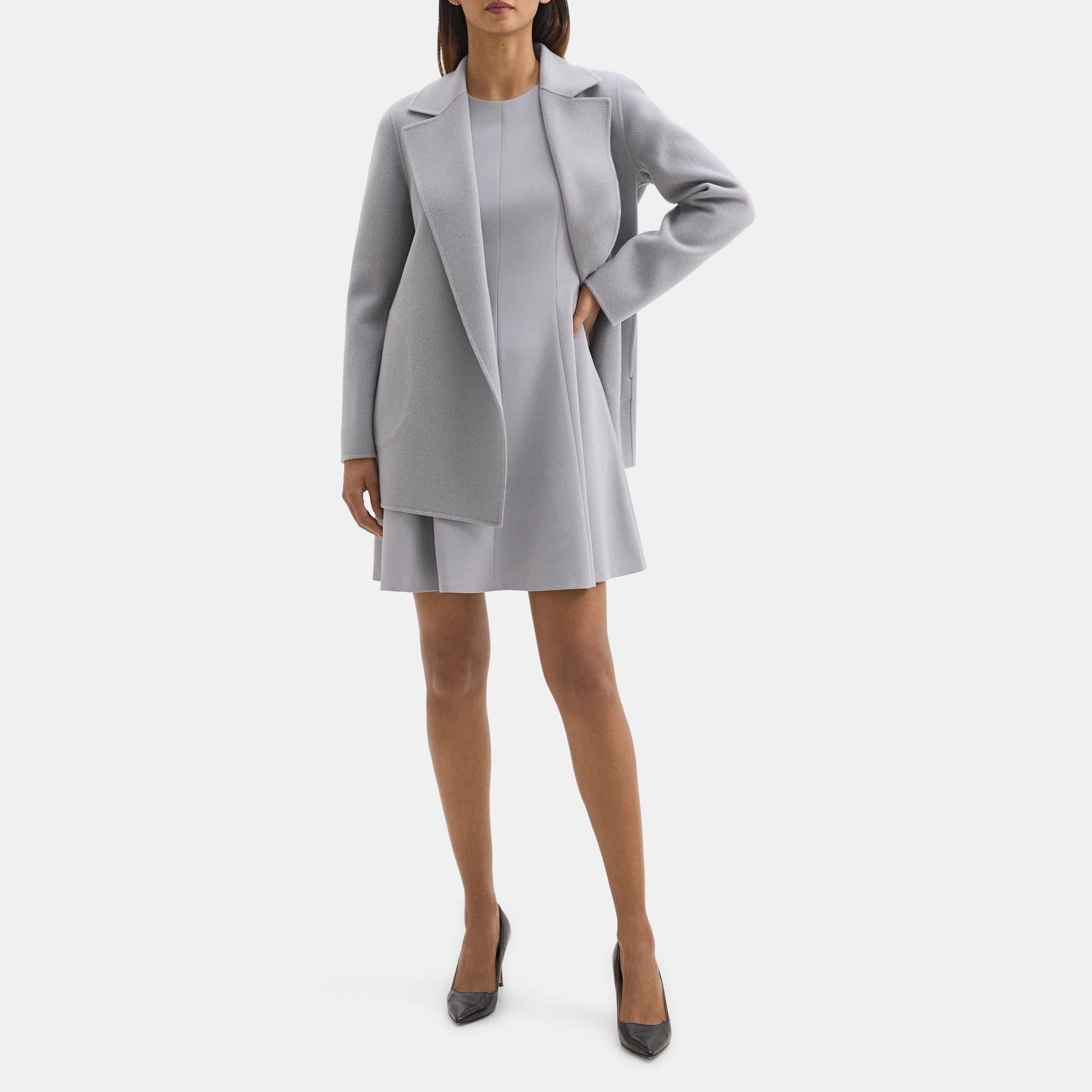 Open Front Coat in Double-Face Wool-Cashmere