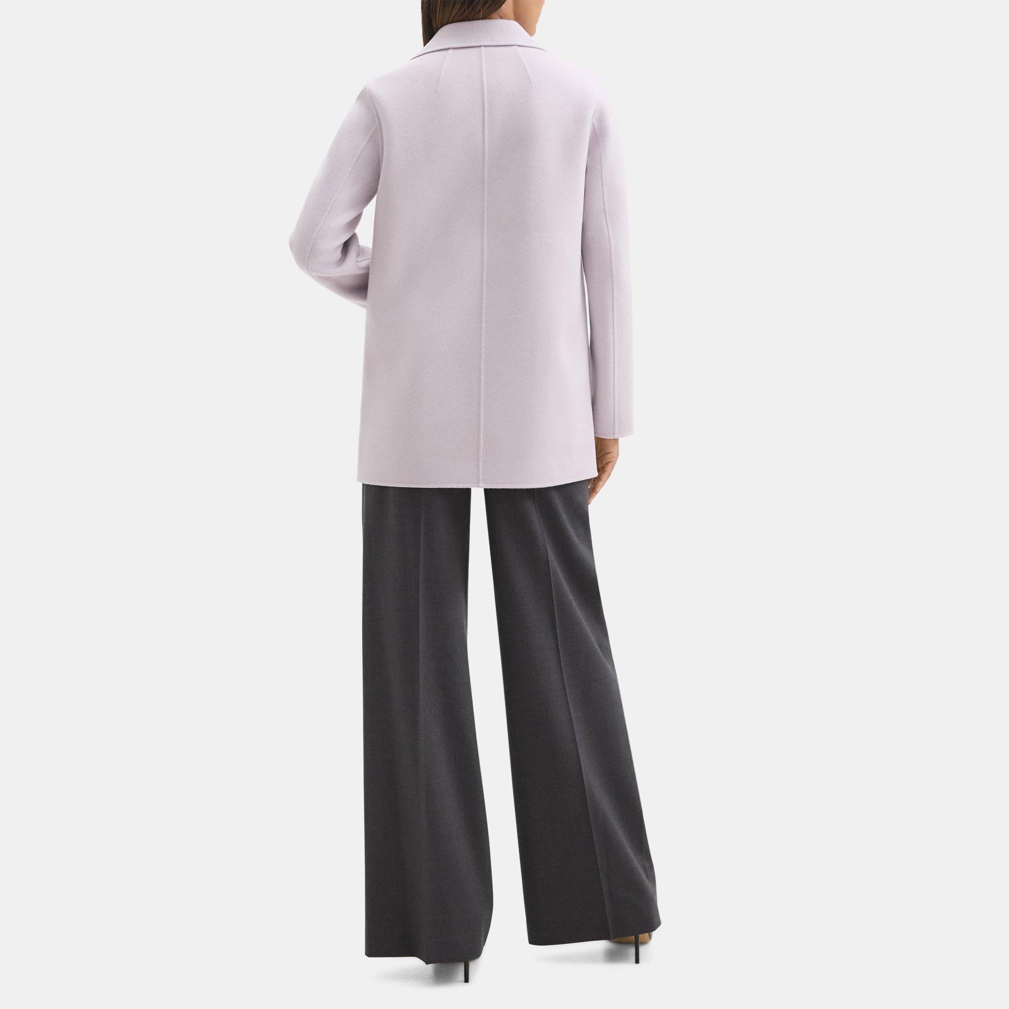 Open Front Coat in Double-Face Wool-Cashmere