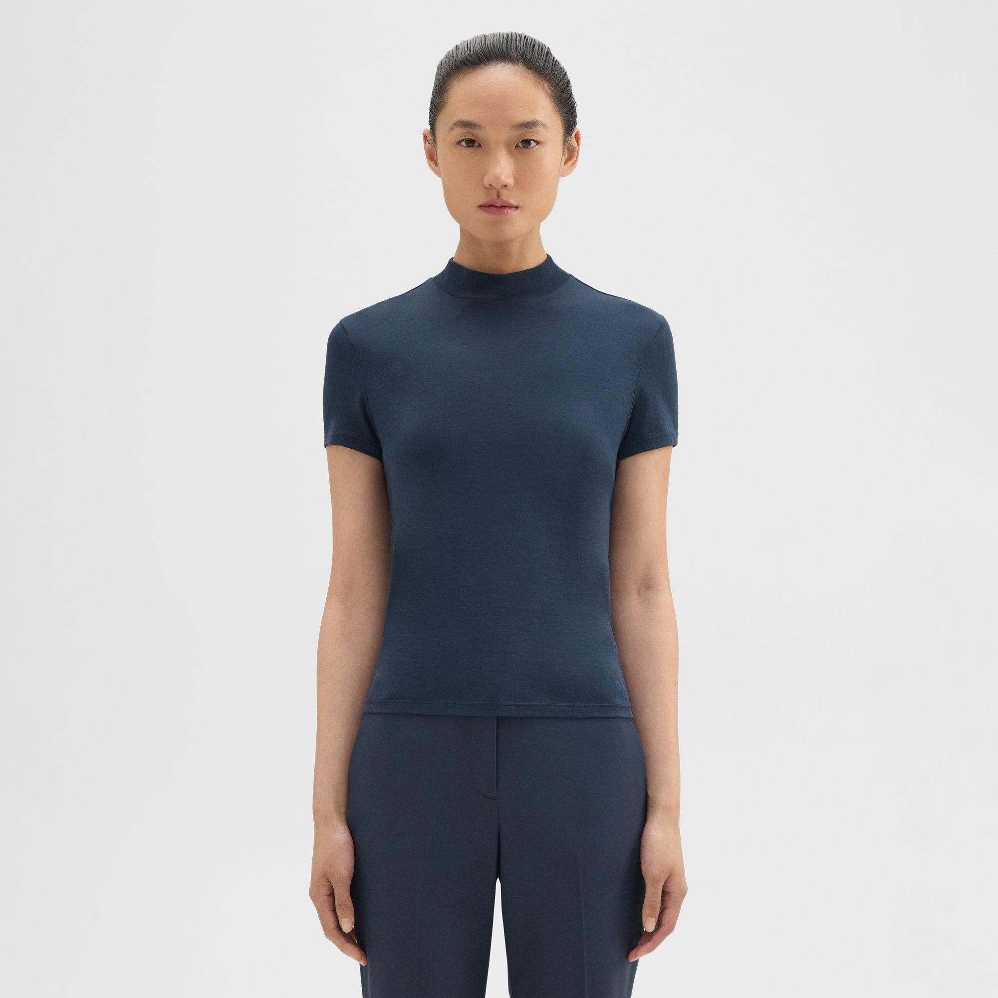 Theory Tiny Turtleneck Tee in Organic Cotton