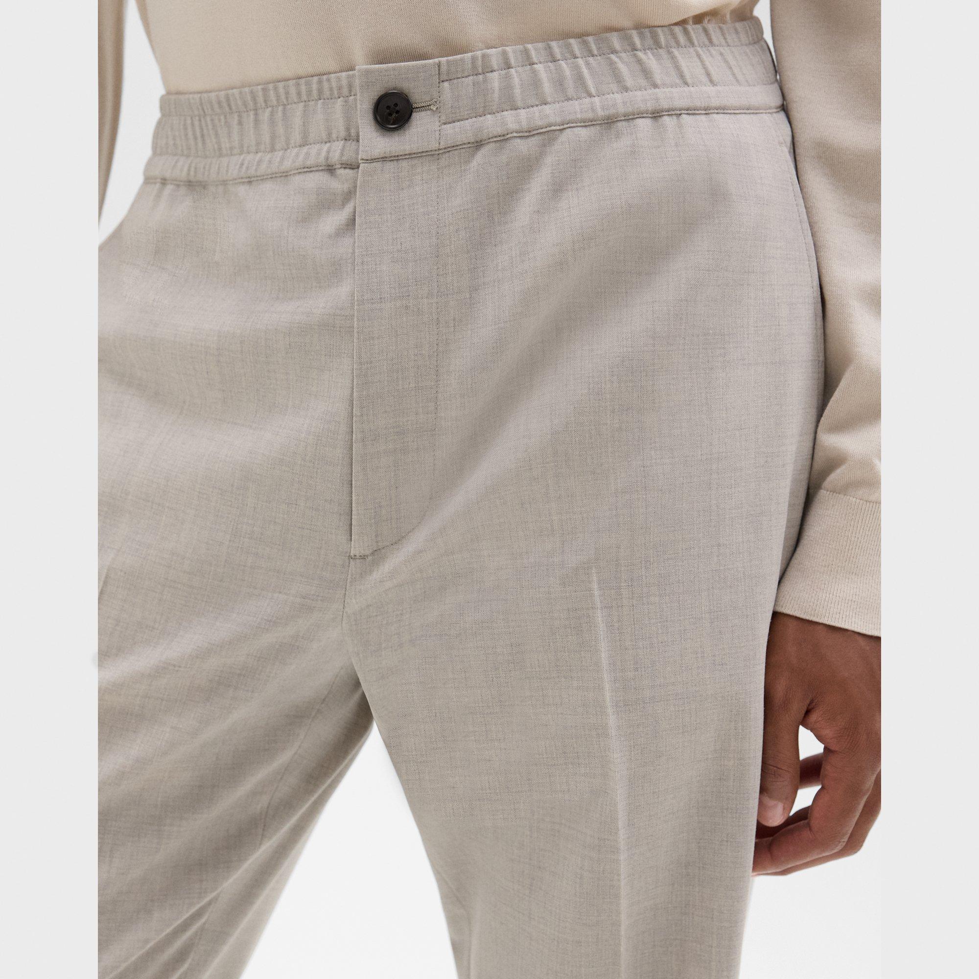 Pantalon Larin à Cordon de Serrage en Laine Stretch